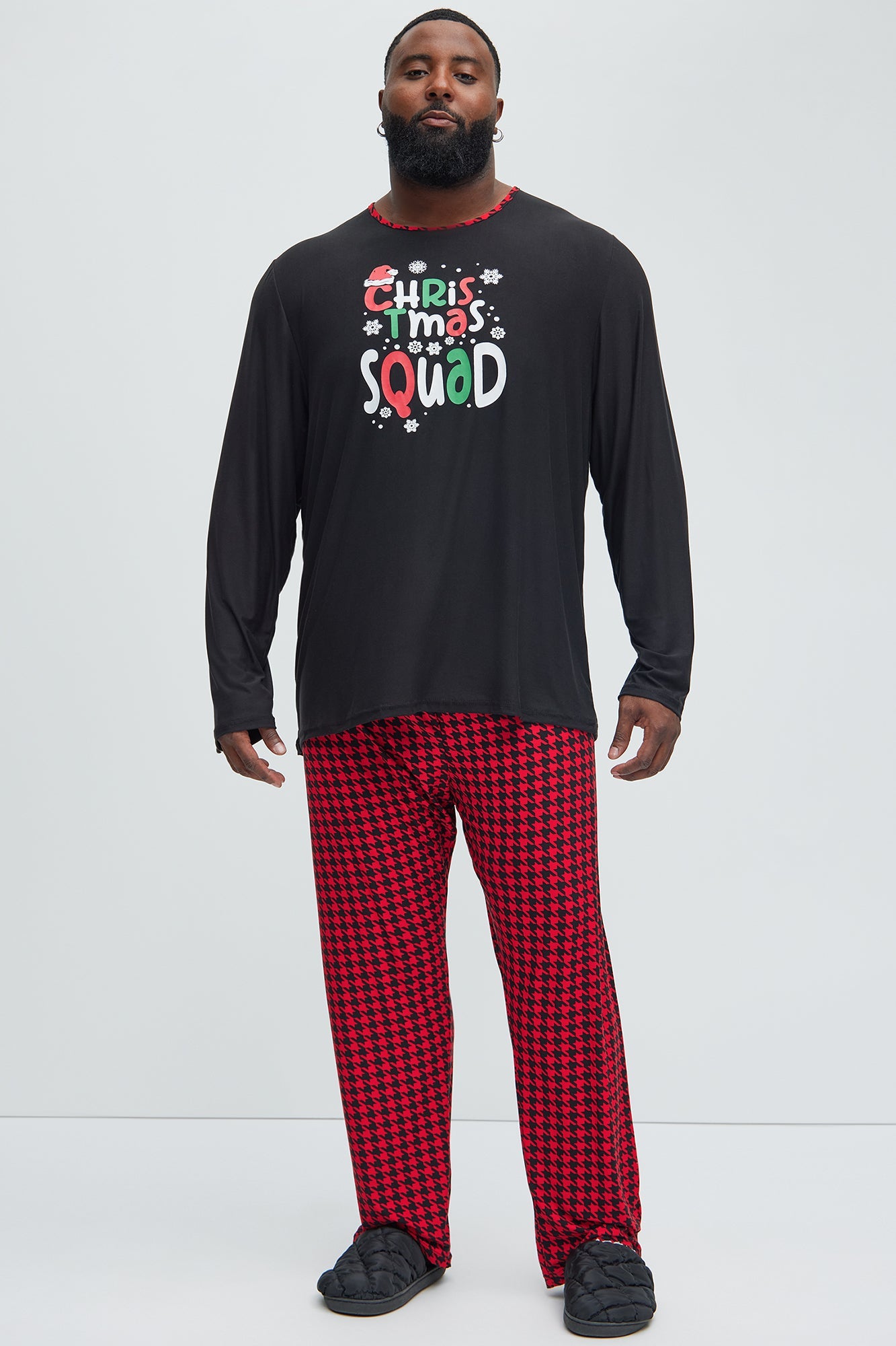 Christmas Squad Holiday PJ Set - Black/Red