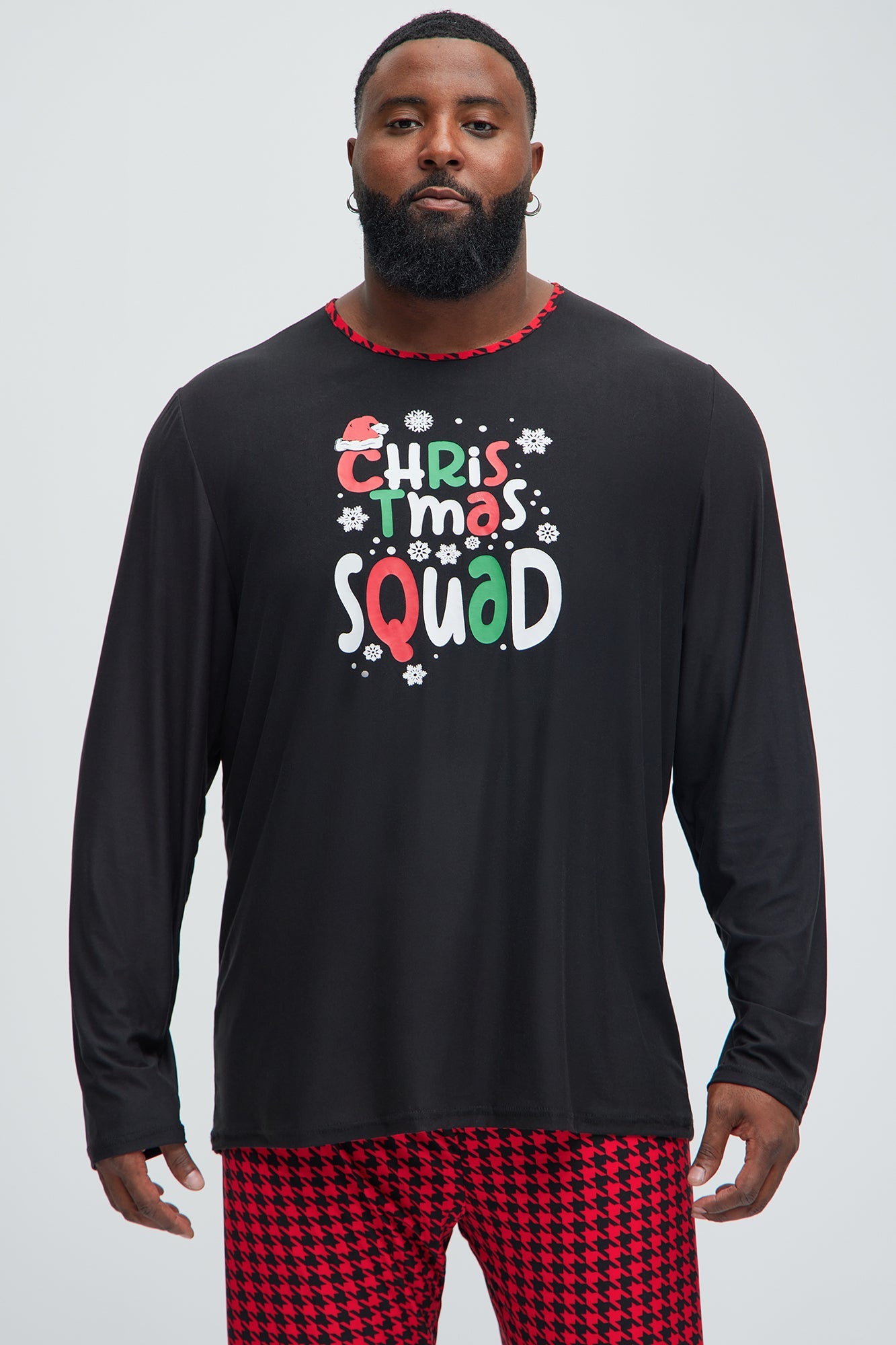 Christmas Squad Holiday PJ Set - Black/Red