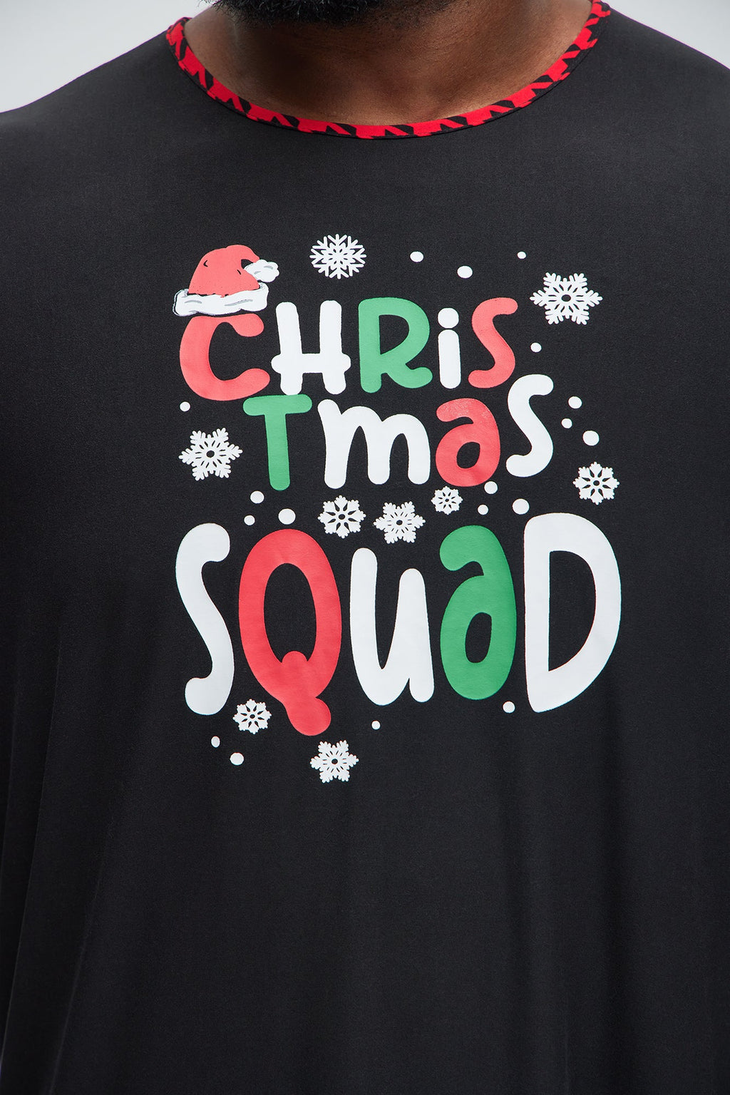 Christmas Squad Holiday PJ Set - Black/Red