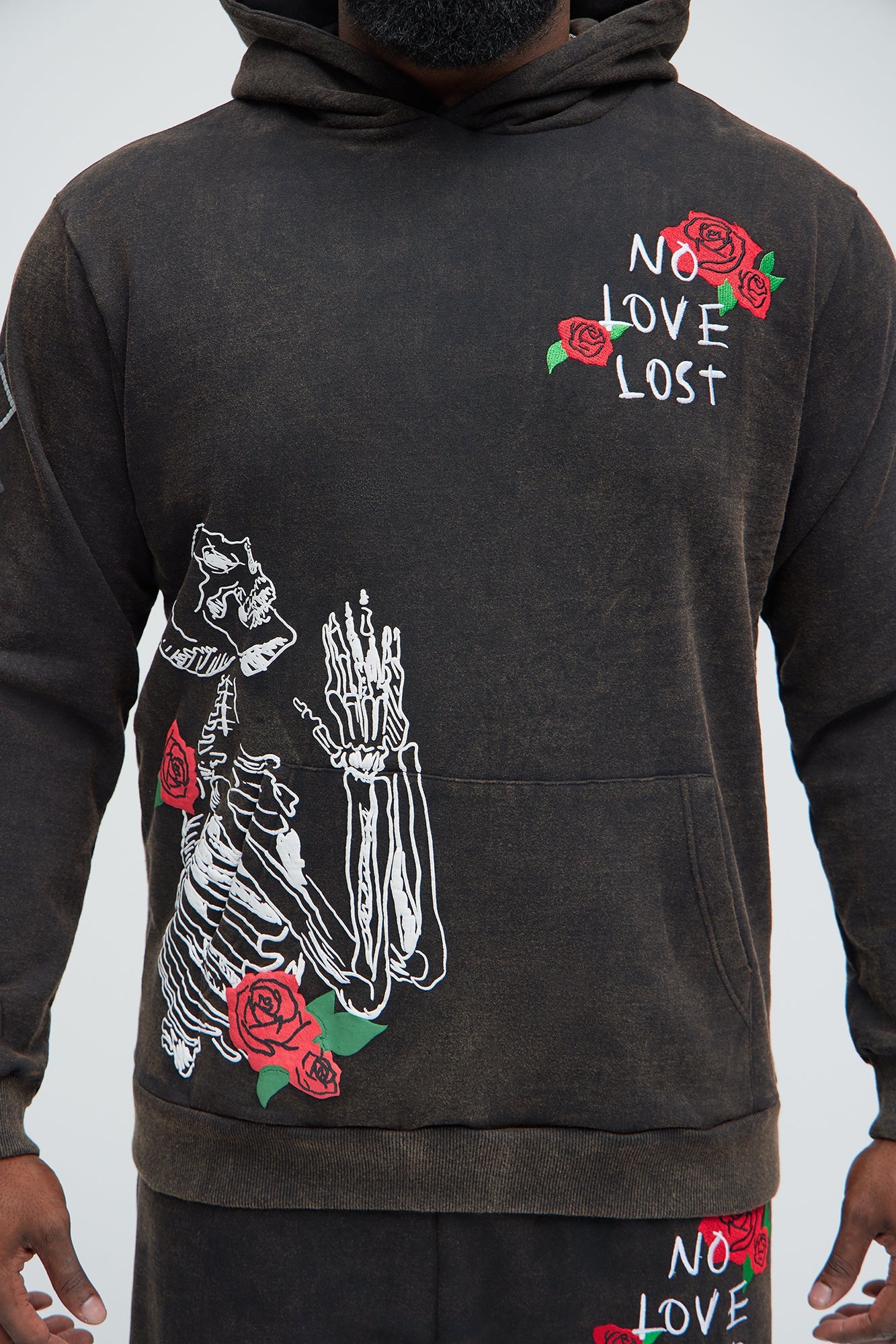 No Love Lost Skeleton Hoodie - Black