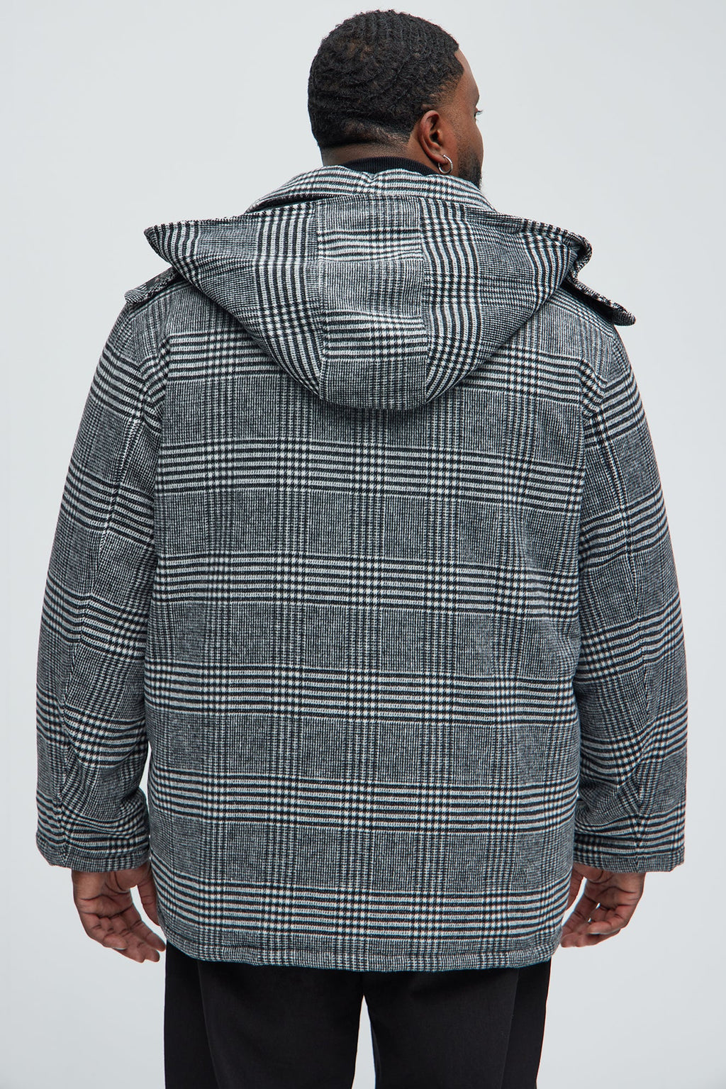 Careless And Free Plaid Jacket - Black