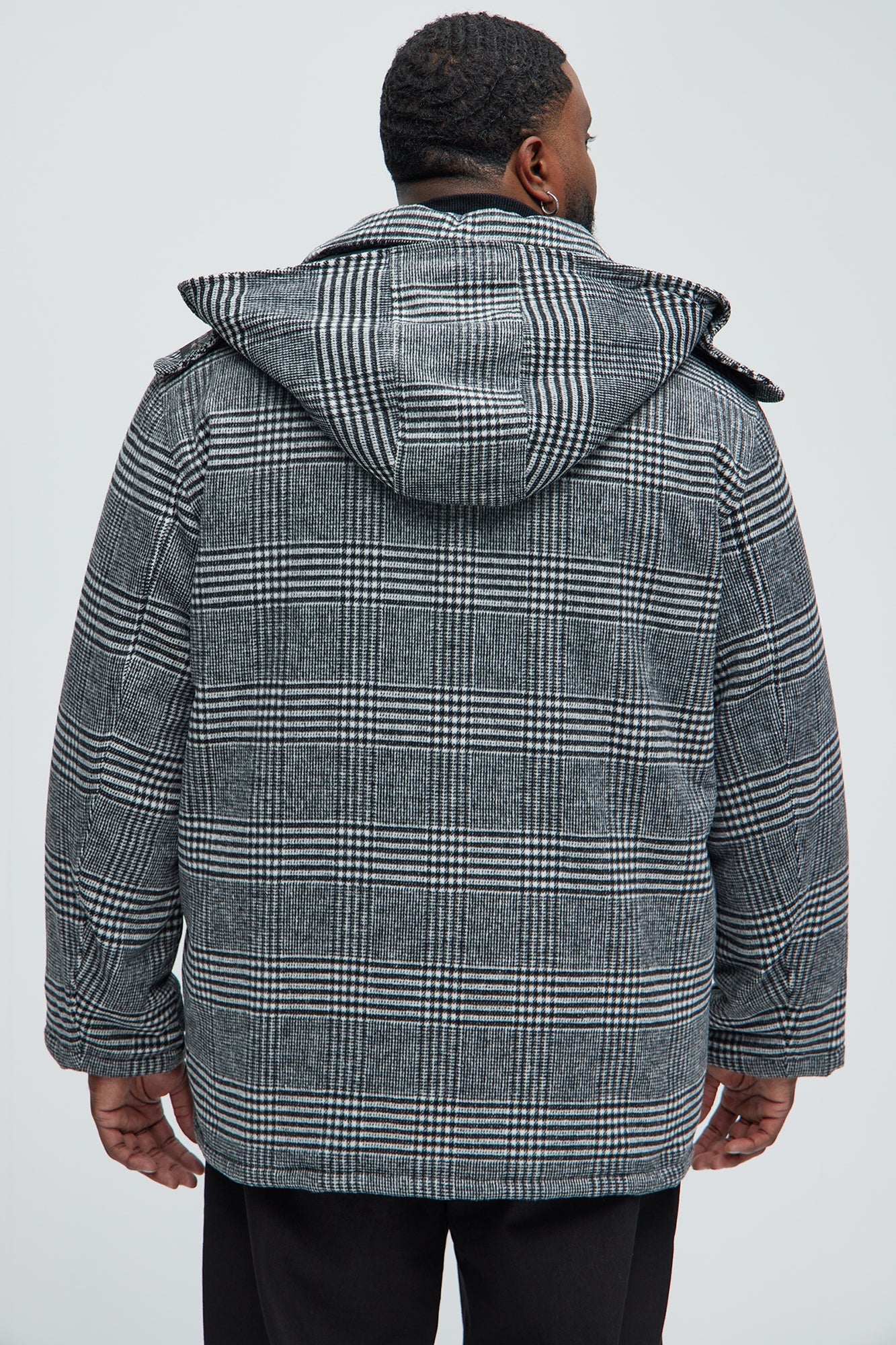 Careless And Free Plaid Jacket - Black