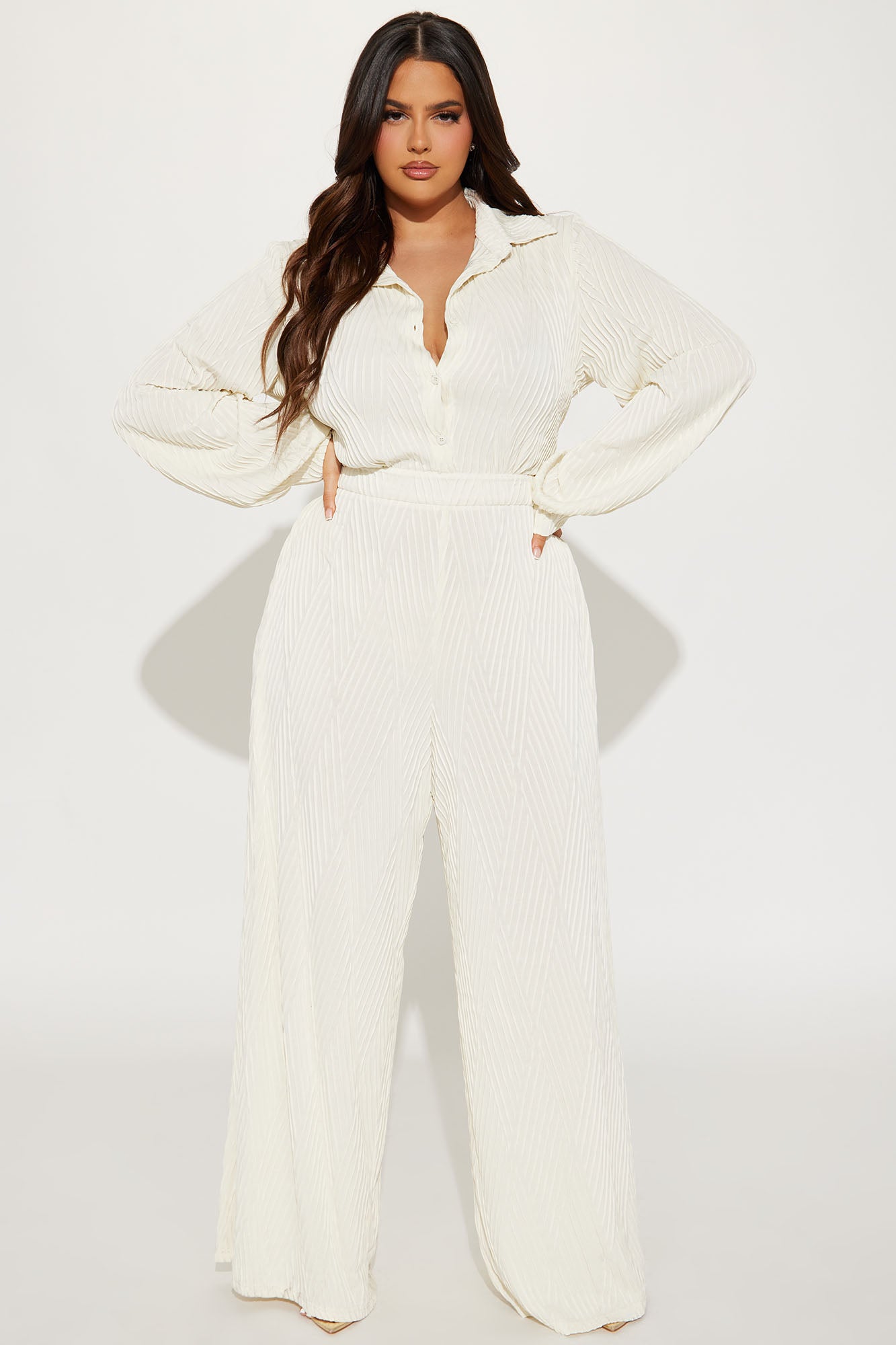 Outside The Lines Jumpsuit - Cream