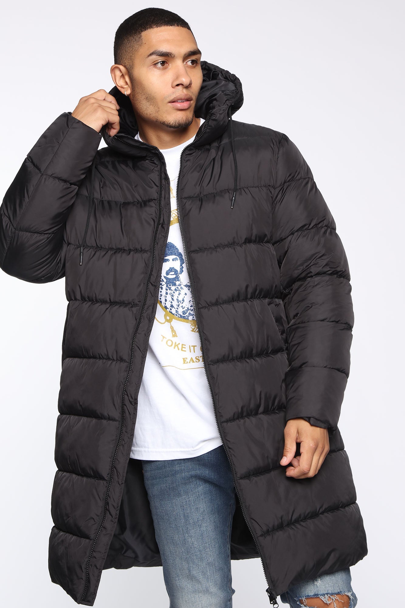 Jaden Long Puffer Jacket - Black