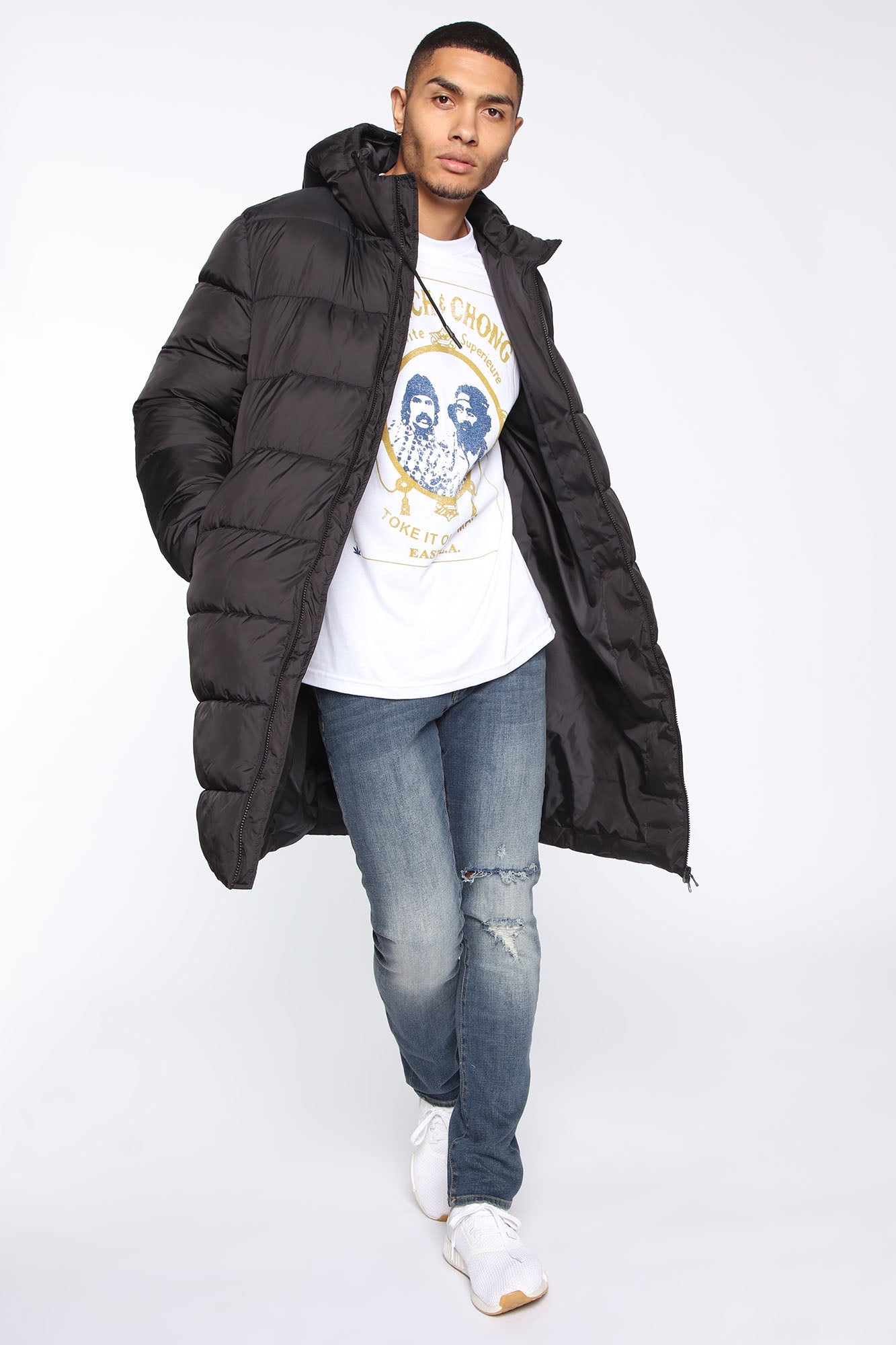 Jaden Long Puffer Jacket - Black