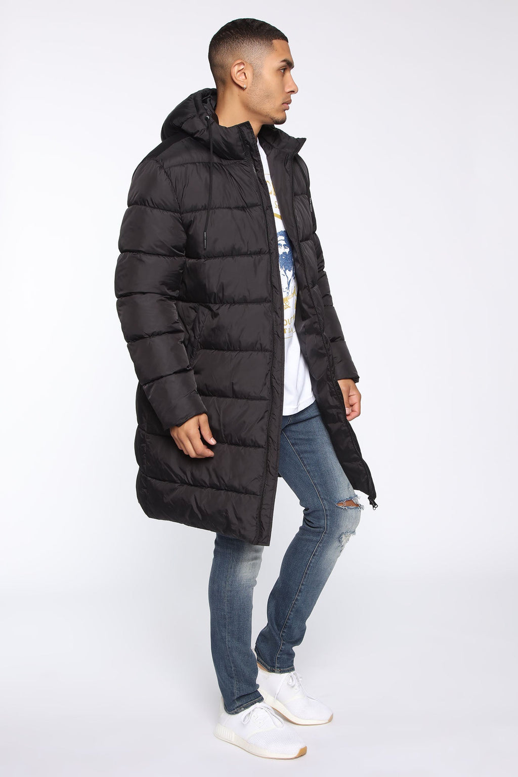 Jaden Long Puffer Jacket - Black