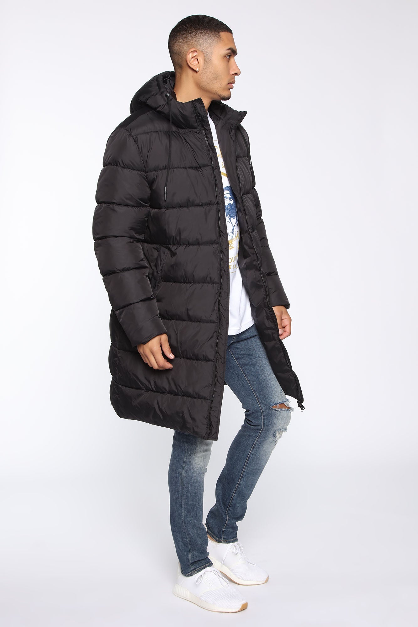 Jaden Long Puffer Jacket - Black