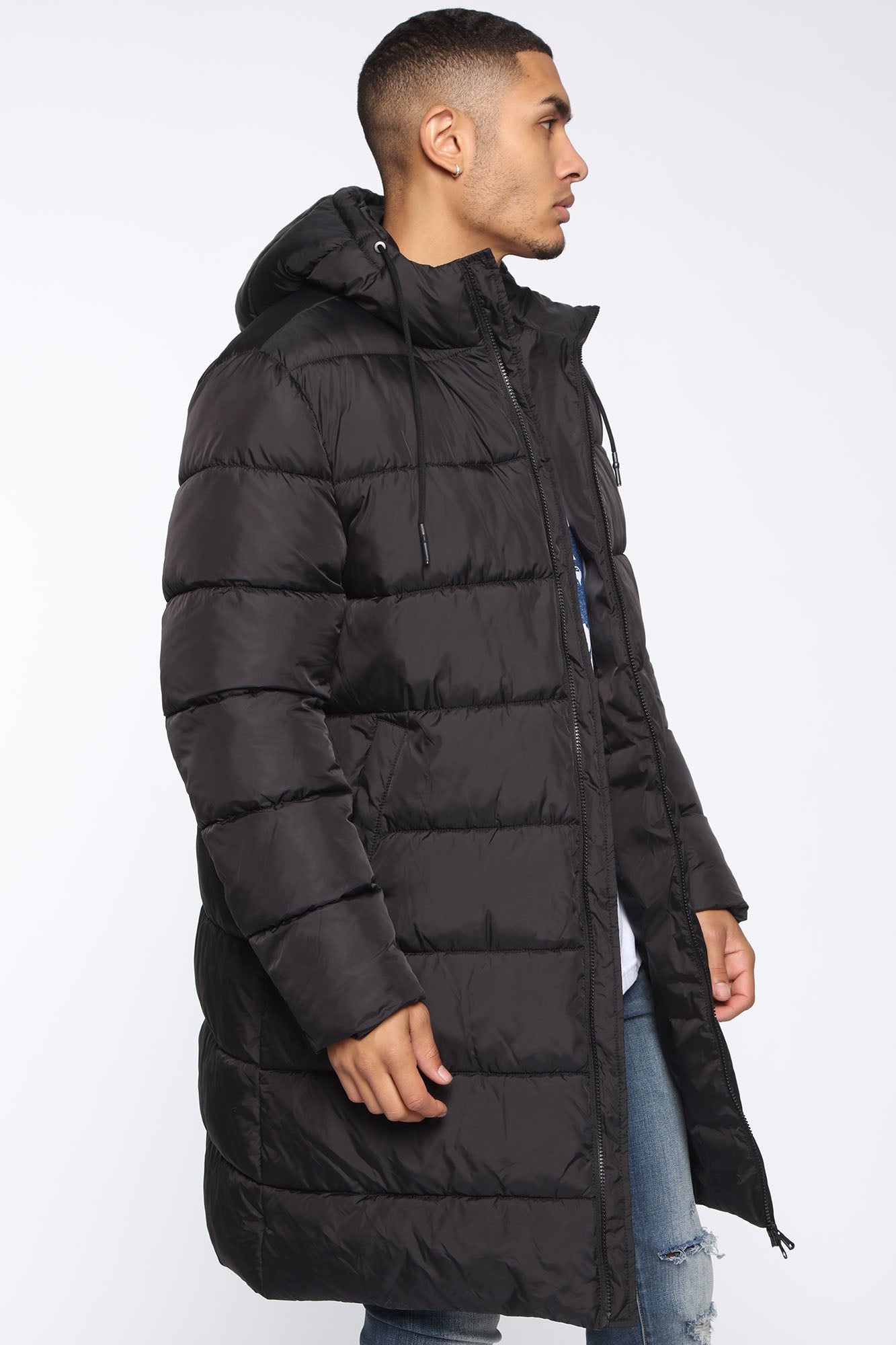 Jaden Long Puffer Jacket - Black