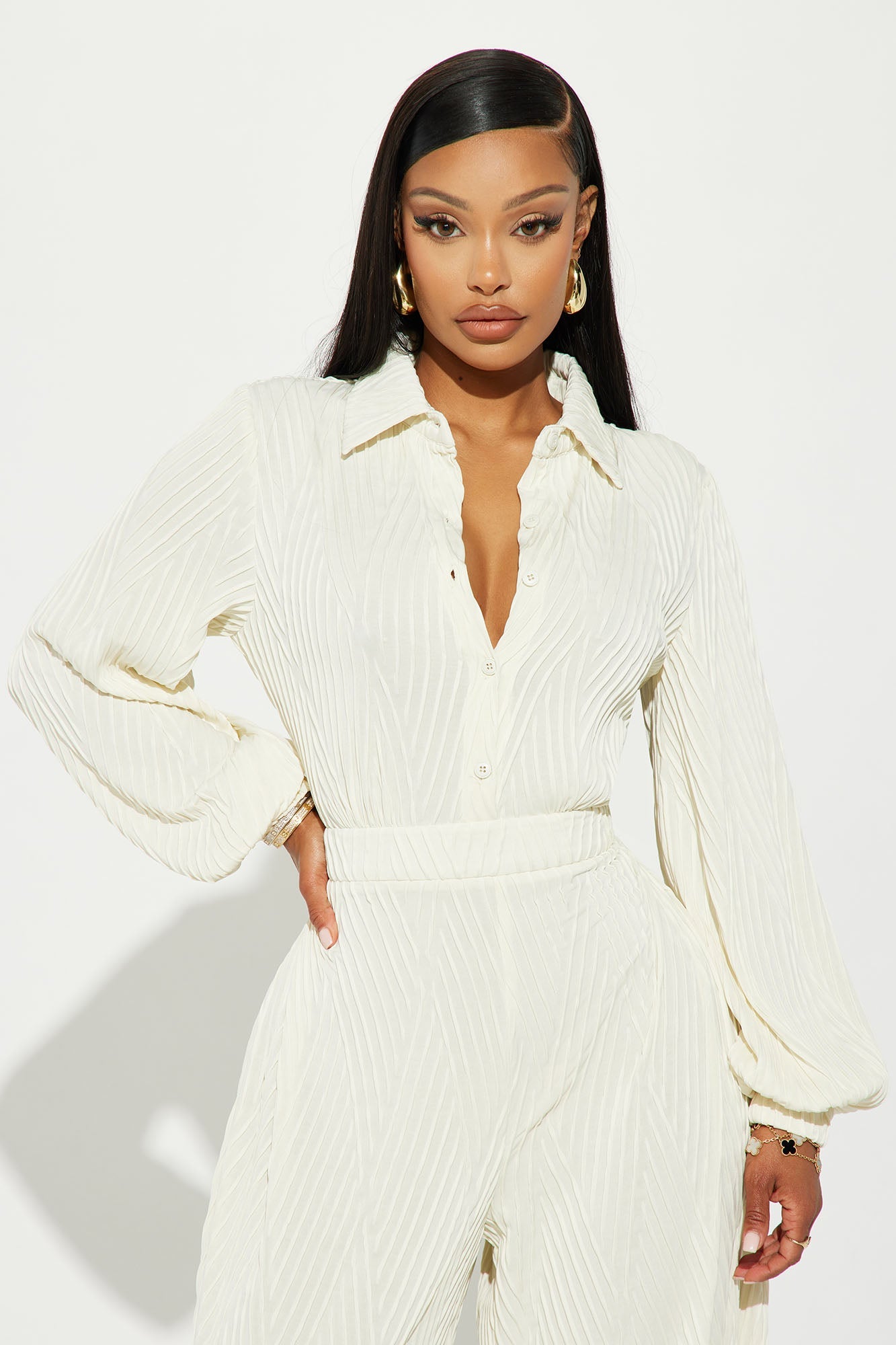 Outside The Lines Jumpsuit - Cream