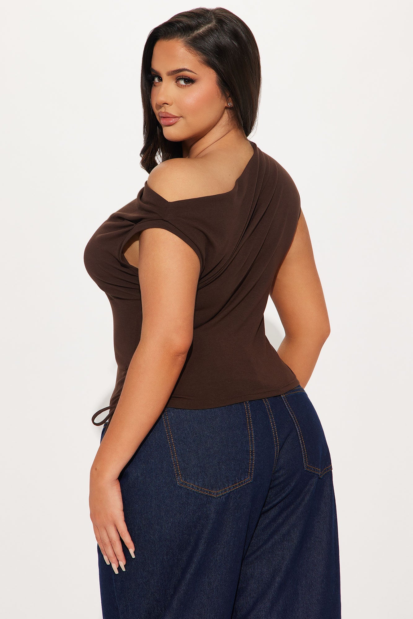 Vera One Shoulder Top - Chocolate