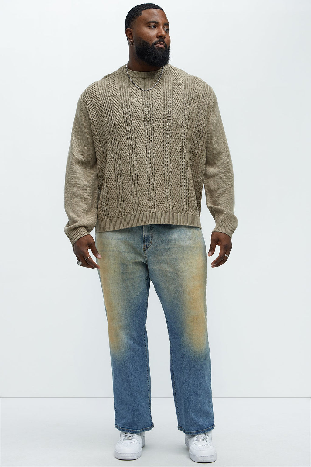 All Night Long Crewneck Sweater - Tan