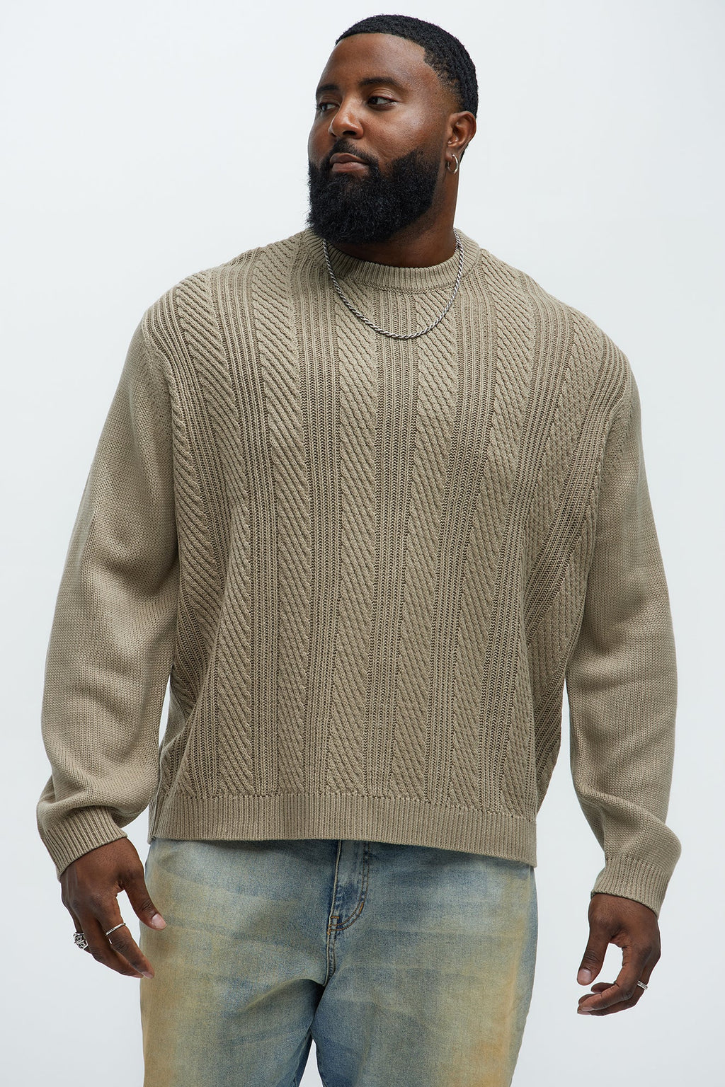 All Night Long Crewneck Sweater - Tan