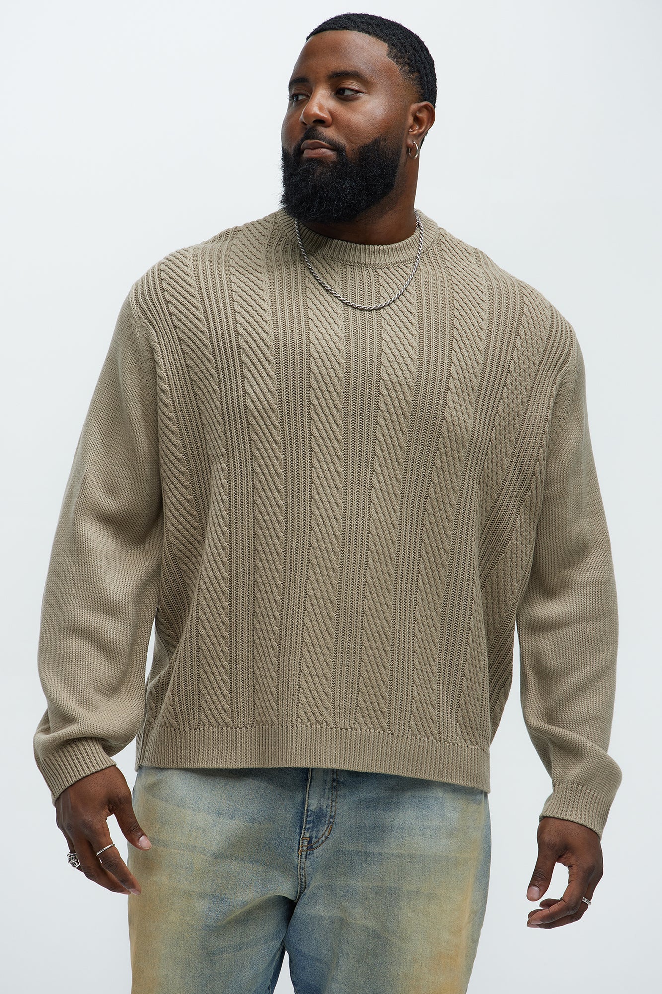 All Night Long Crewneck Sweater - Tan