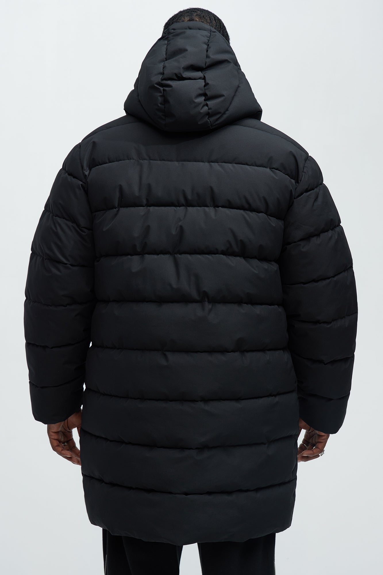 Flexin' Puffer Long Coat - Black