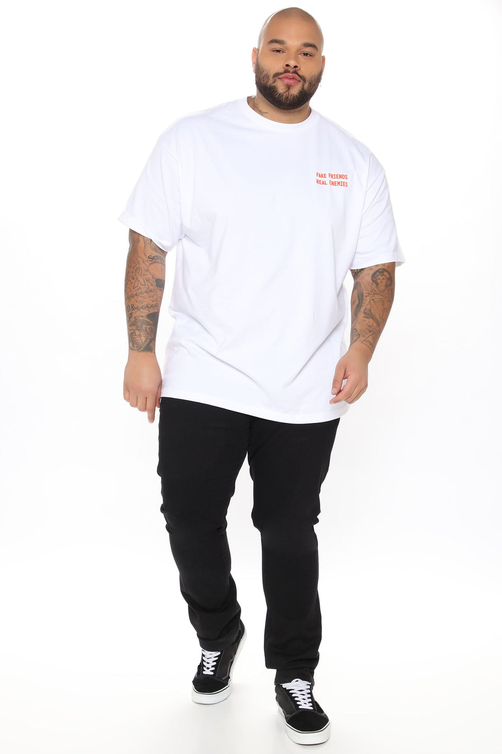Fake Friends Short Sleeve Tee - White/combo