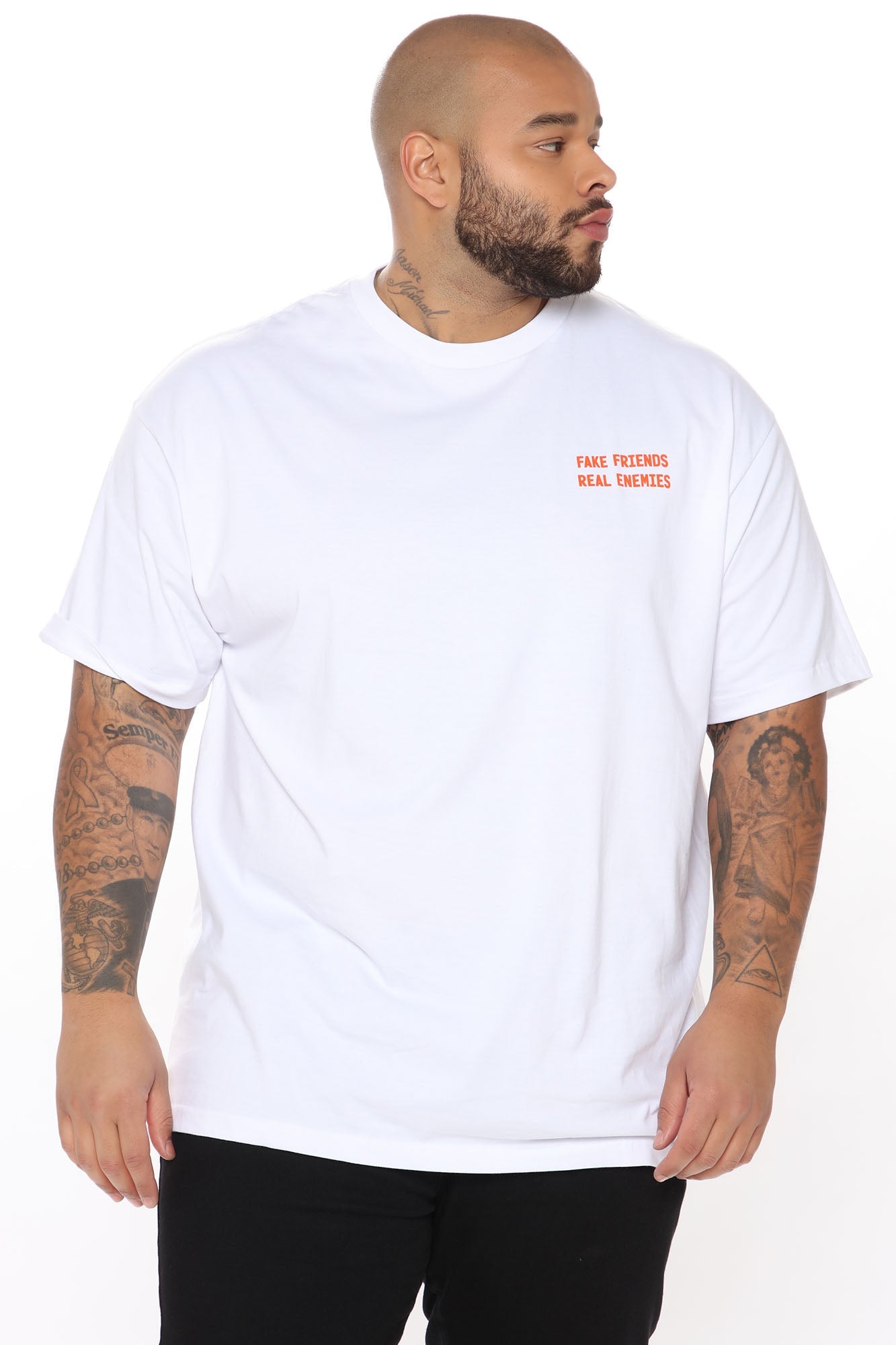 Fake Friends Short Sleeve Tee - White/combo