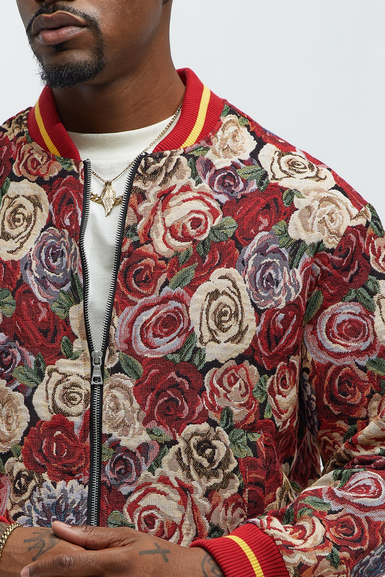 Ditson Tapestry Varsity Jacket - Red/combo
