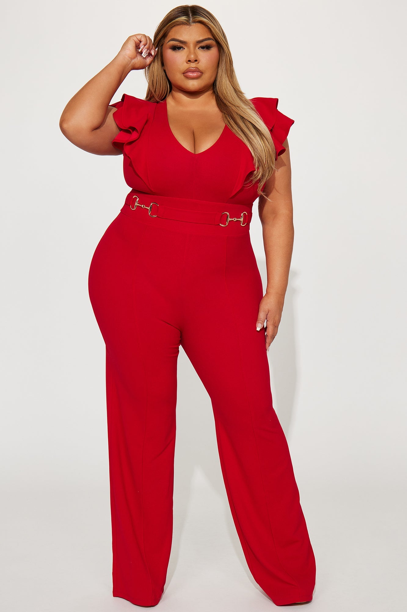 Class And Sass Jumpsuit - Red