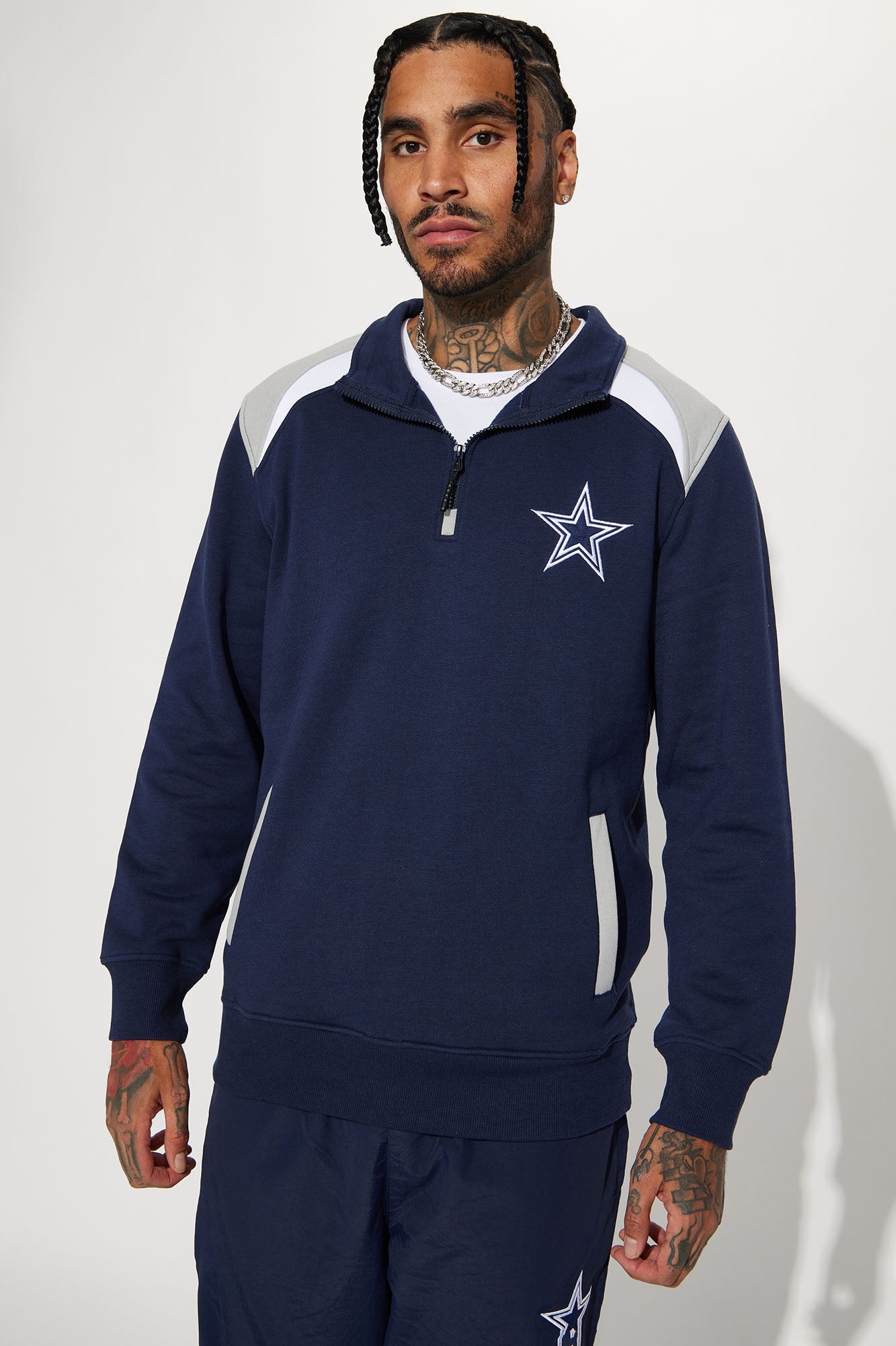 Cowboys Quarter Zip Sweatshirt - Navy