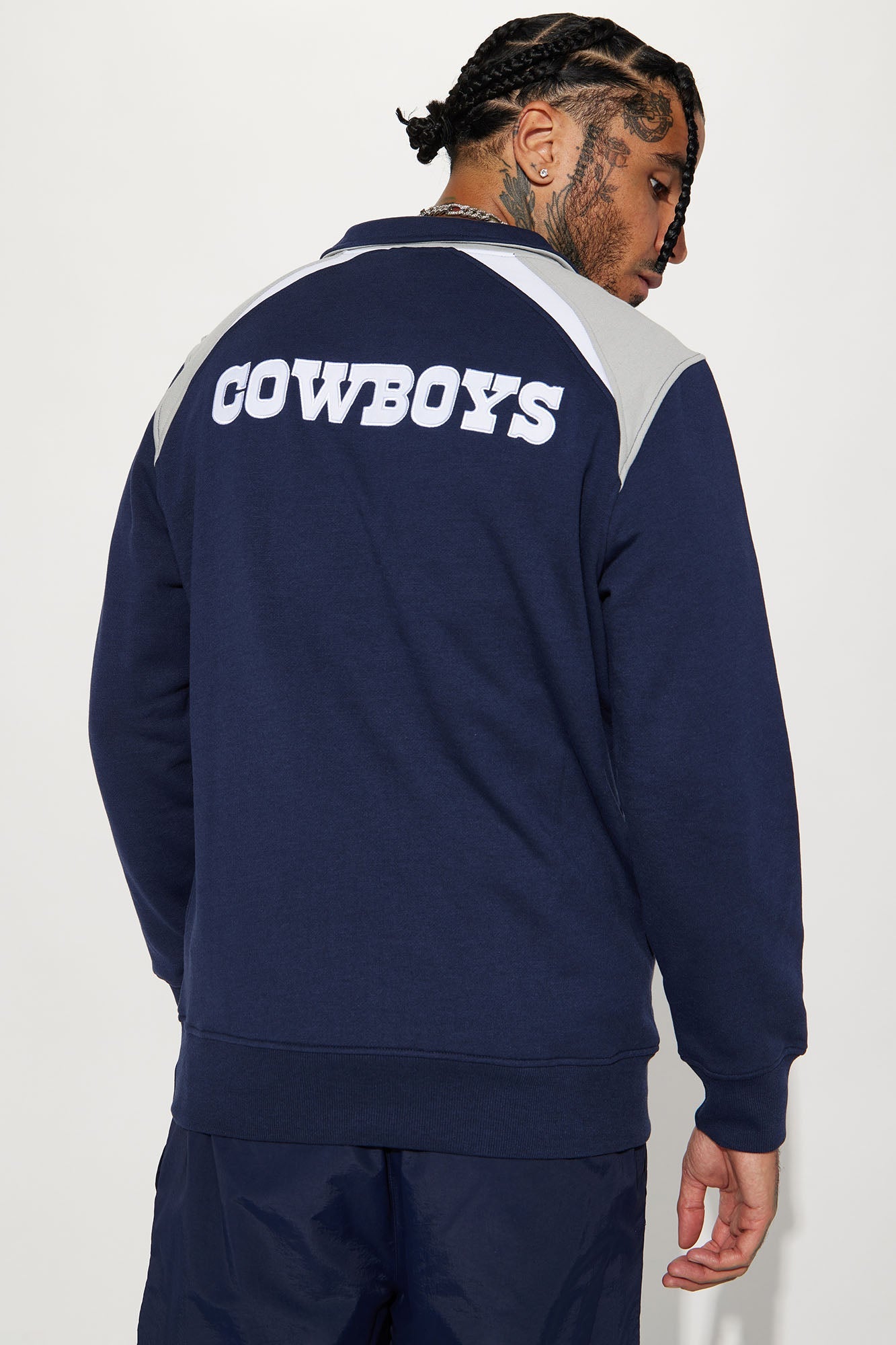Cowboys Quarter Zip Sweatshirt - Navy