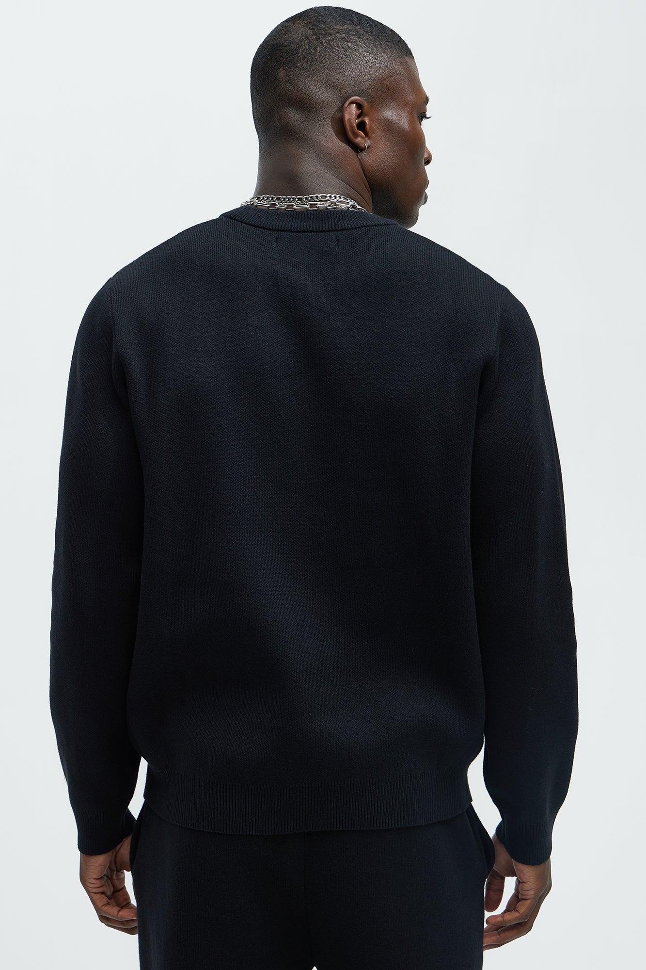 Recline Sweater Knit Crewneck - Black