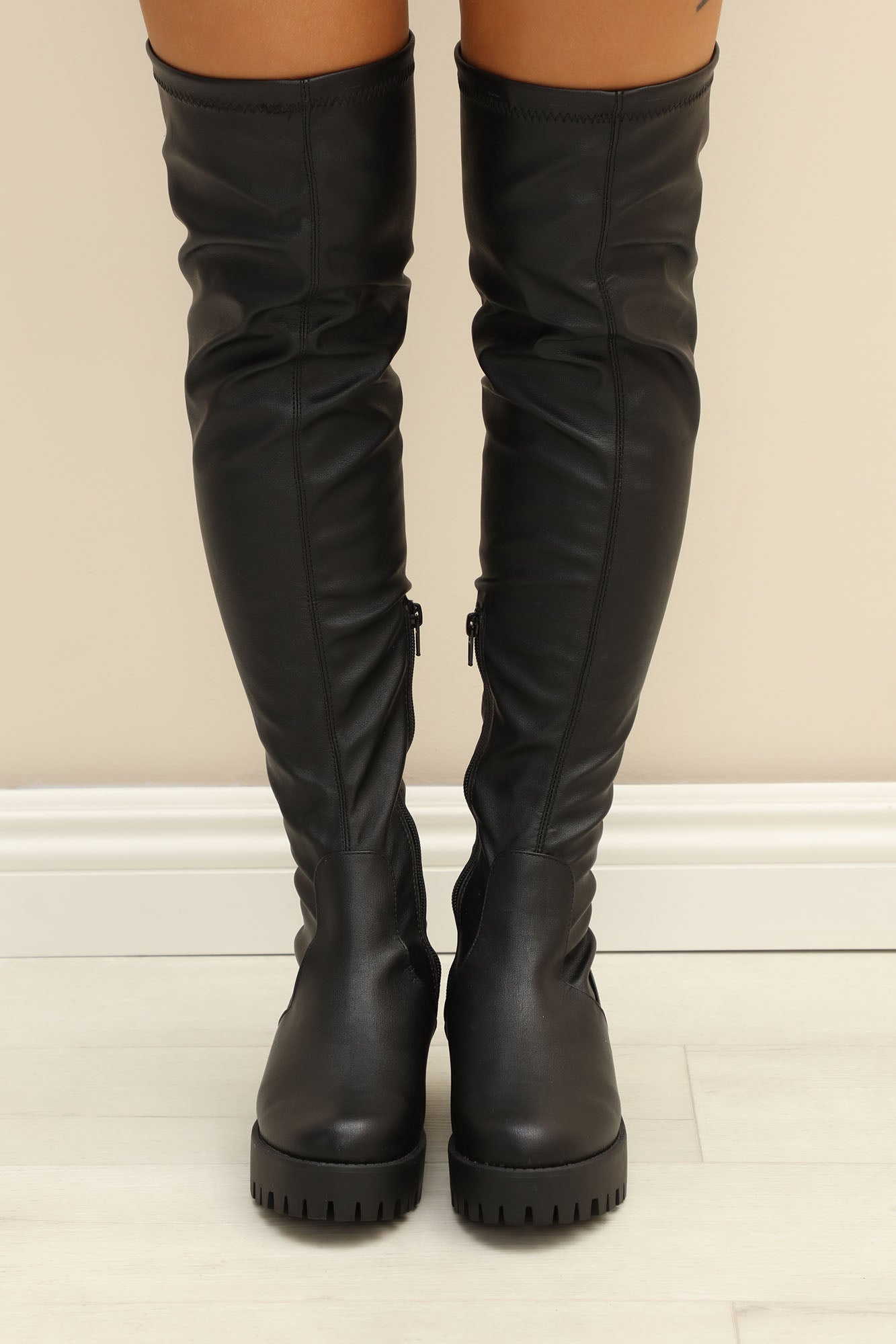 All Around Me Flat Boots - Black