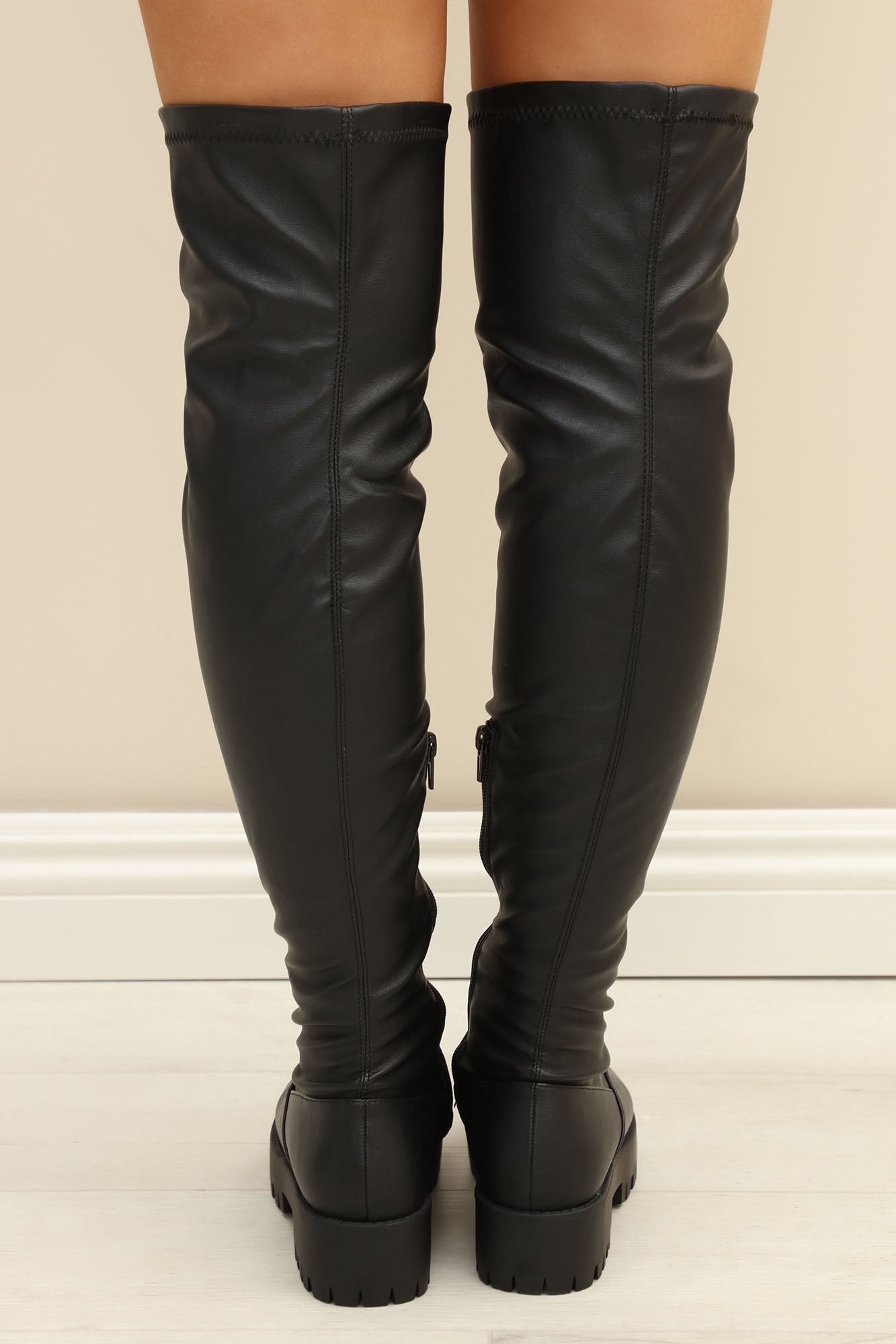 All Around Me Flat Boots - Black