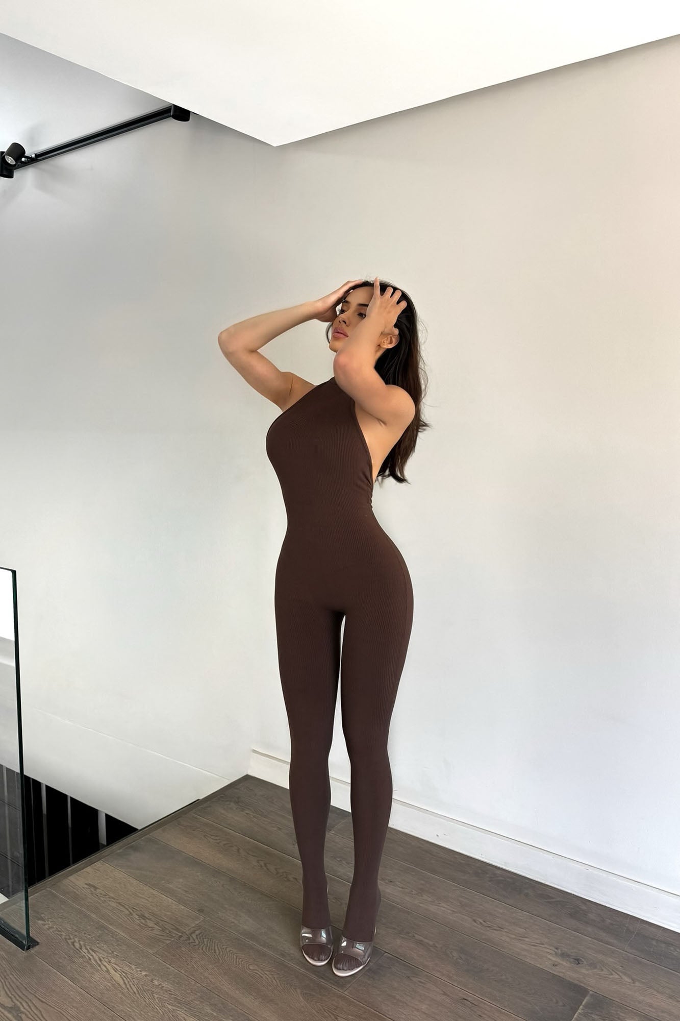 Cassandra Light Snatched Jumpsuit - Brown
