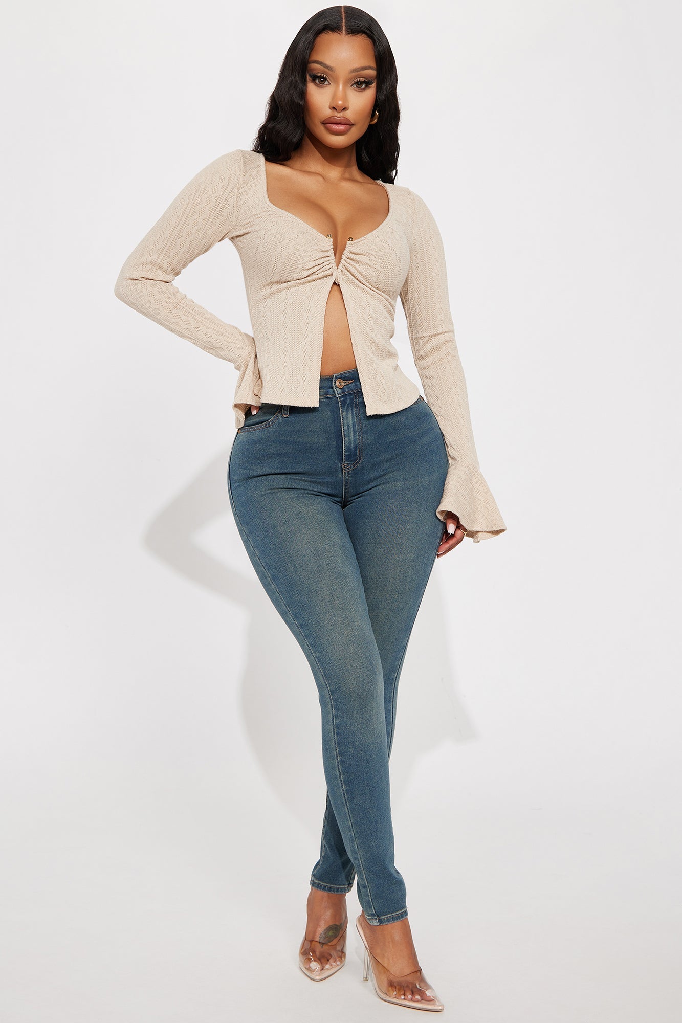 Mia Long Sleeve Top - Ivory