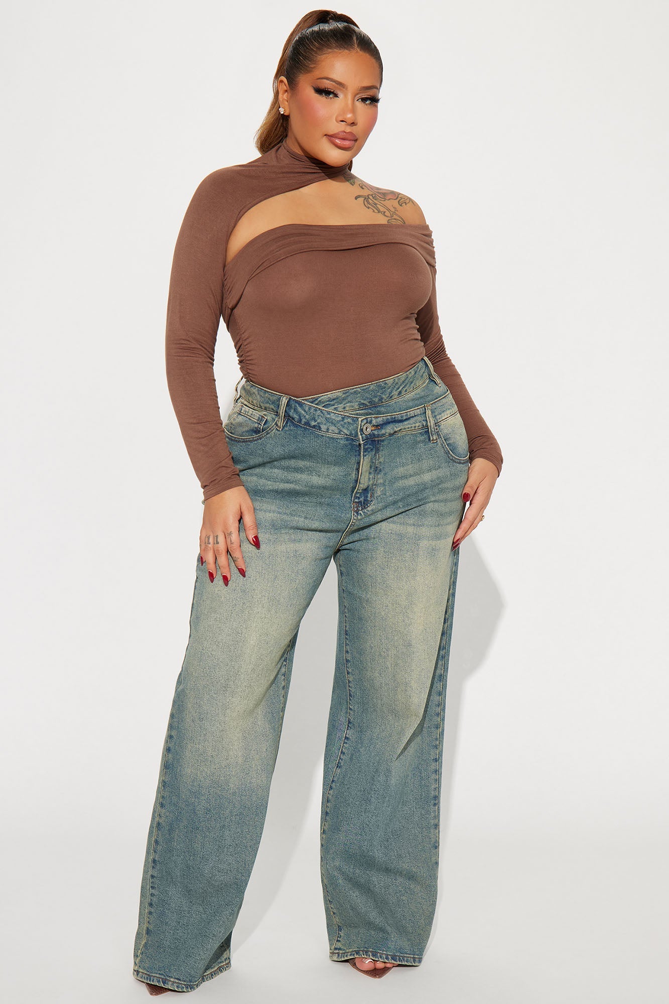 Confessions Crossover Tinted Jeans - Vintage Blue Wash