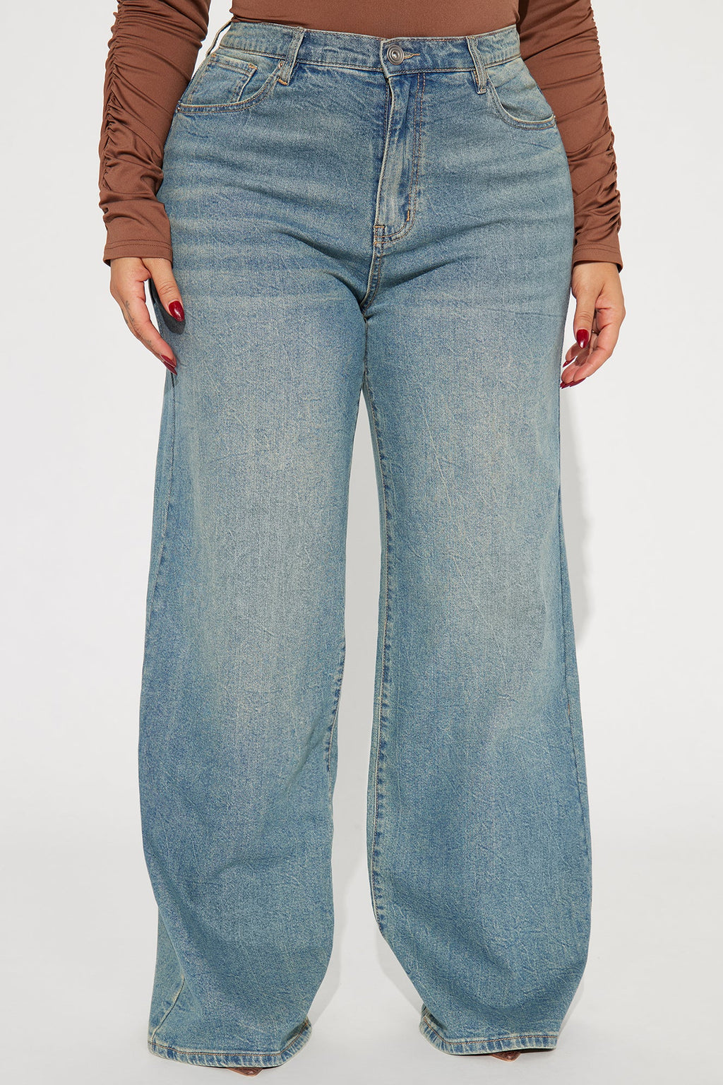 Shock And Awe Vintage Tinted Baggy Jeans - Vintage Blue Wash
