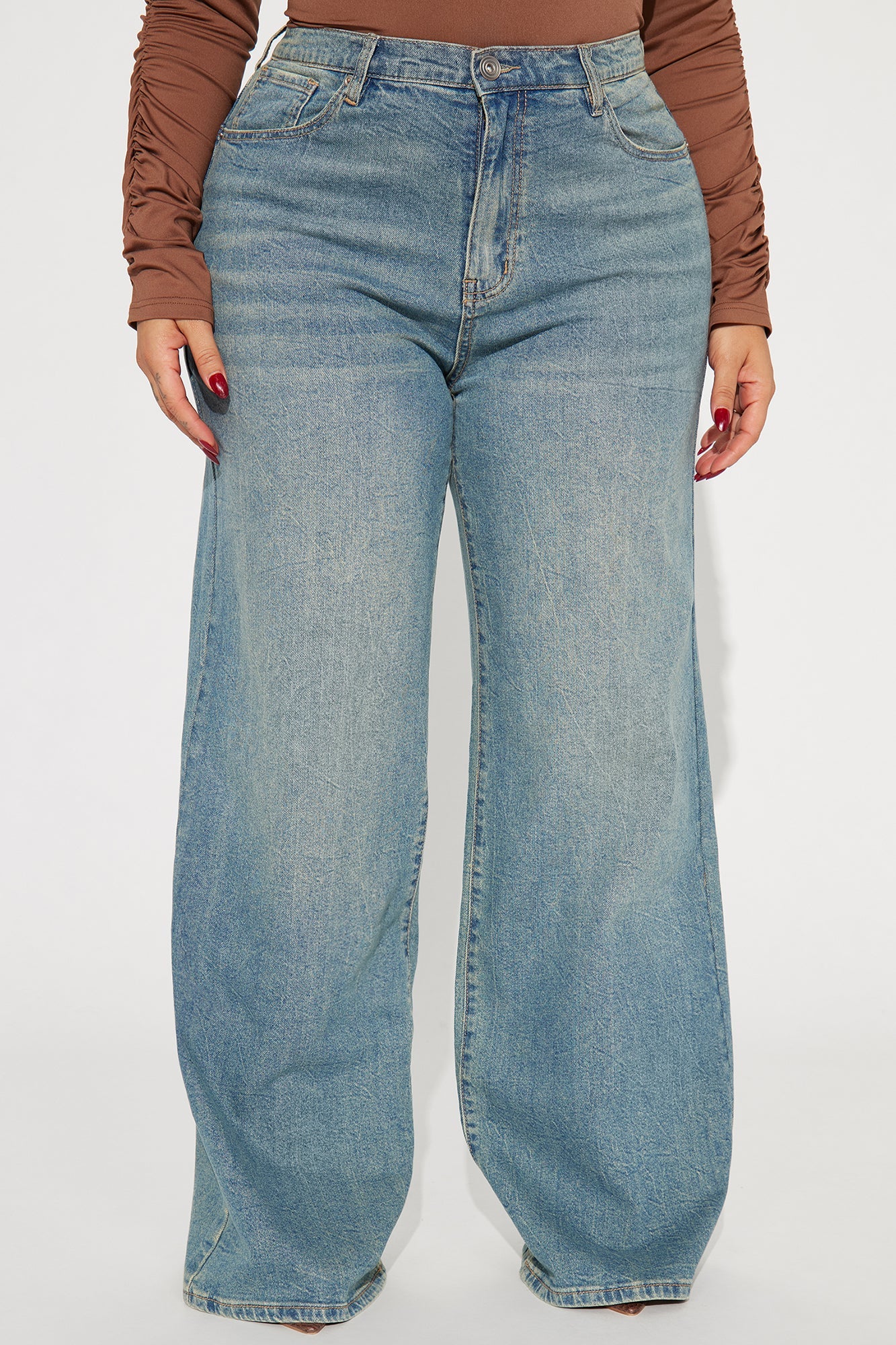 Shock And Awe Vintage Tinted Baggy Jeans - Vintage Blue Wash
