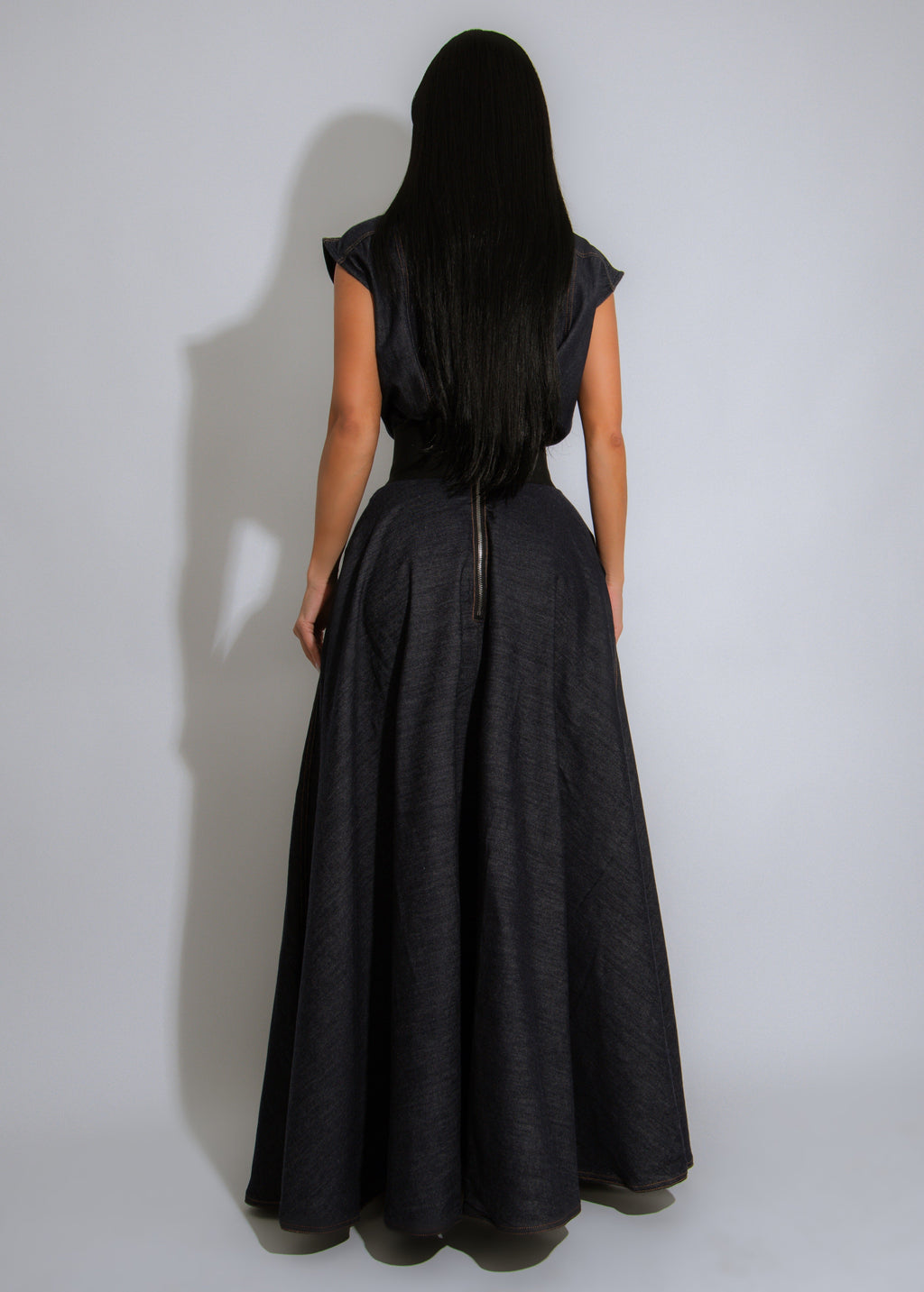 Western Muse Skirt Set Dark Denim