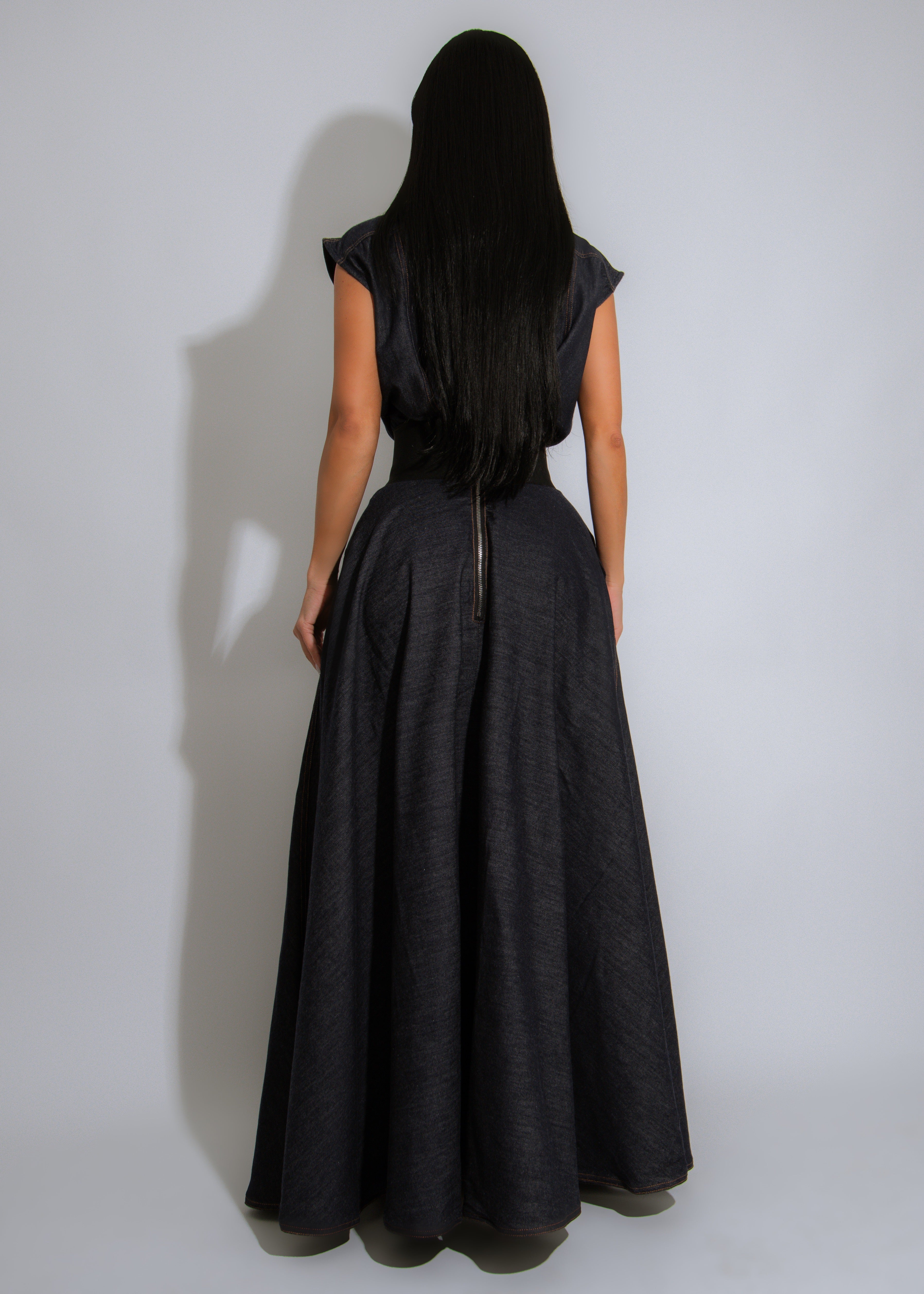 Western Muse Skirt Set Dark Denim