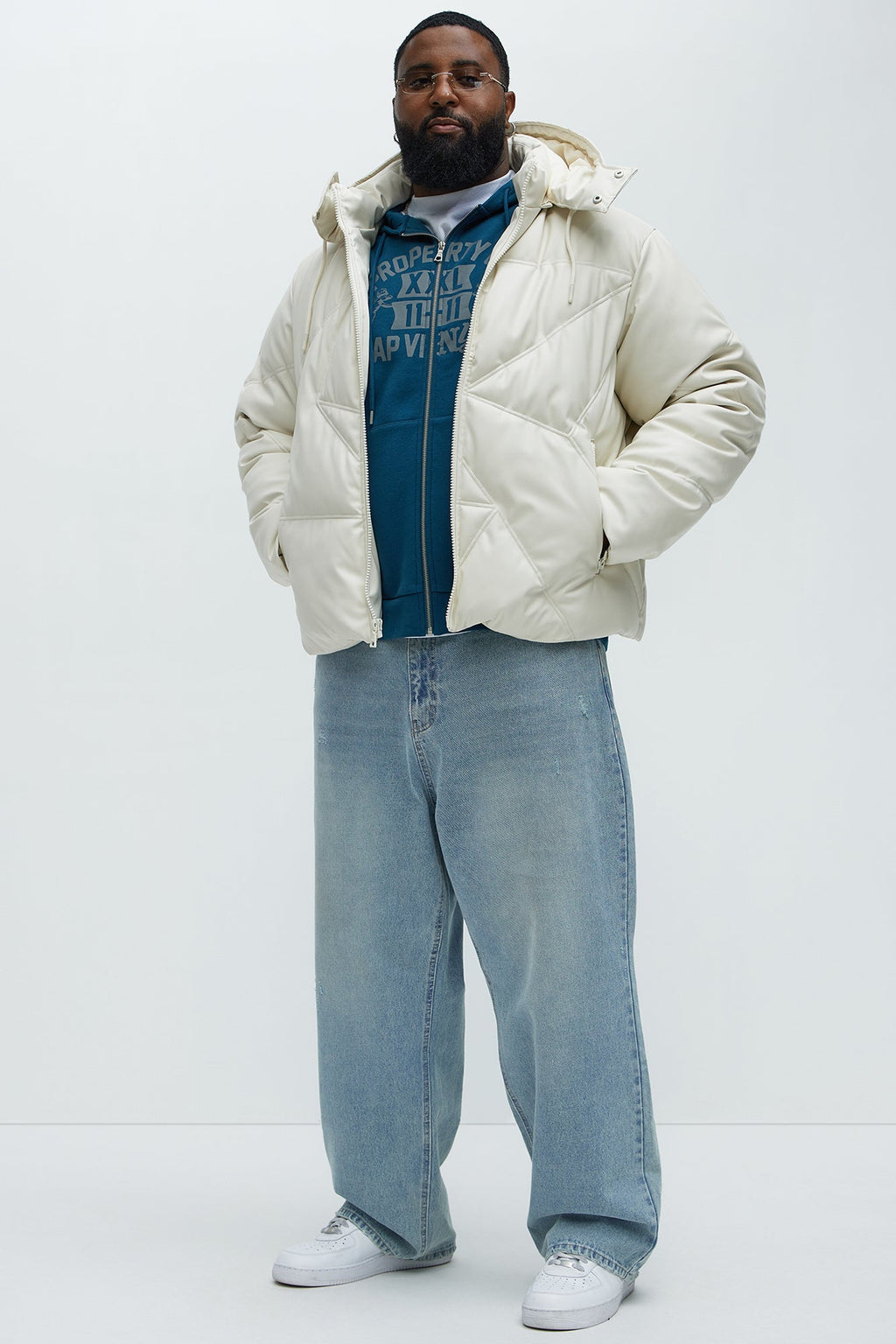 Looking For Me Padded Hood Puffer - White