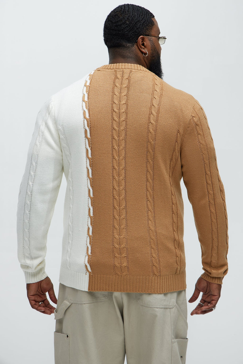 Cody Cable Knit Sweater - Camel/combo