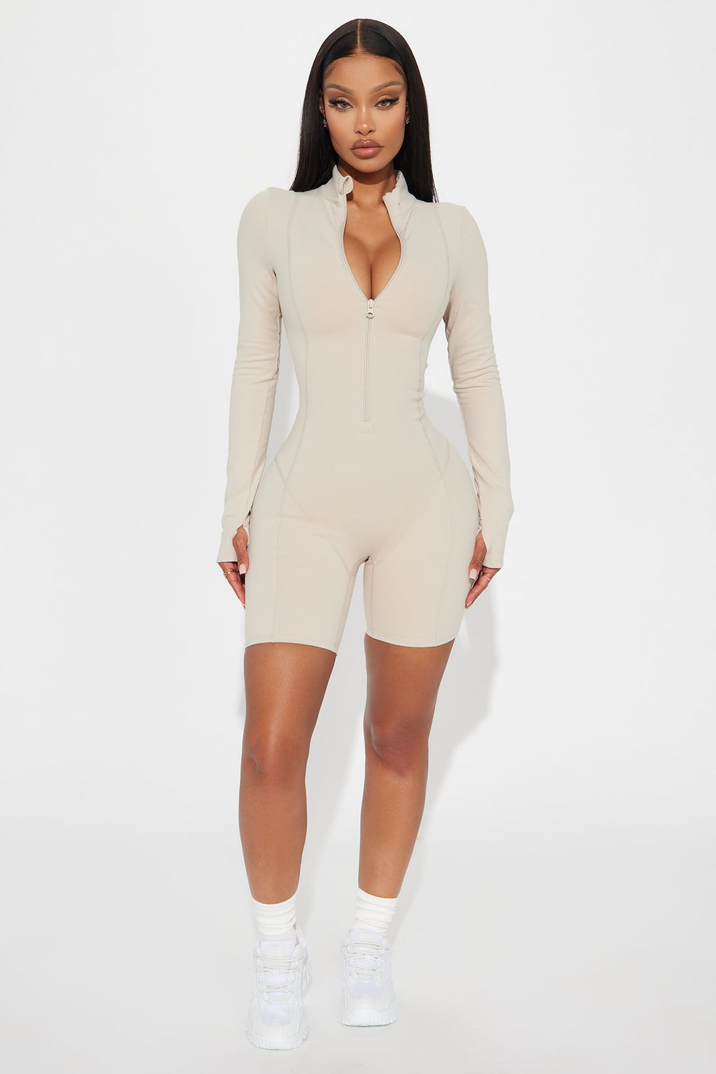 Trail Trek Super Soft Active Romper - Light Taupe