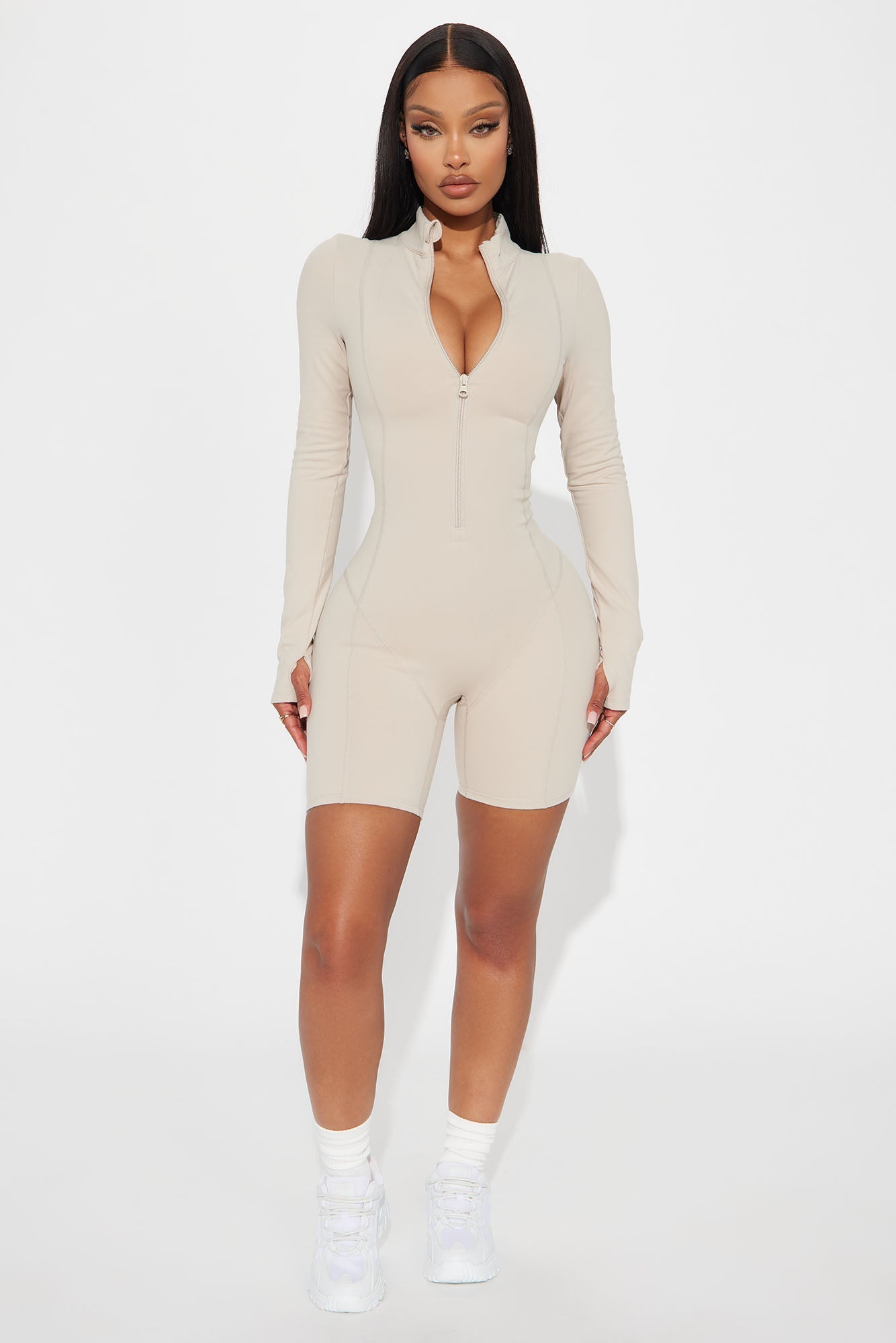 Trail Trek Super Soft Active Romper - Light Taupe