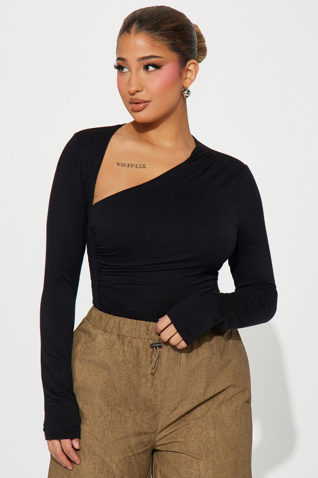 Lost Your Chance Ruched Top - Black