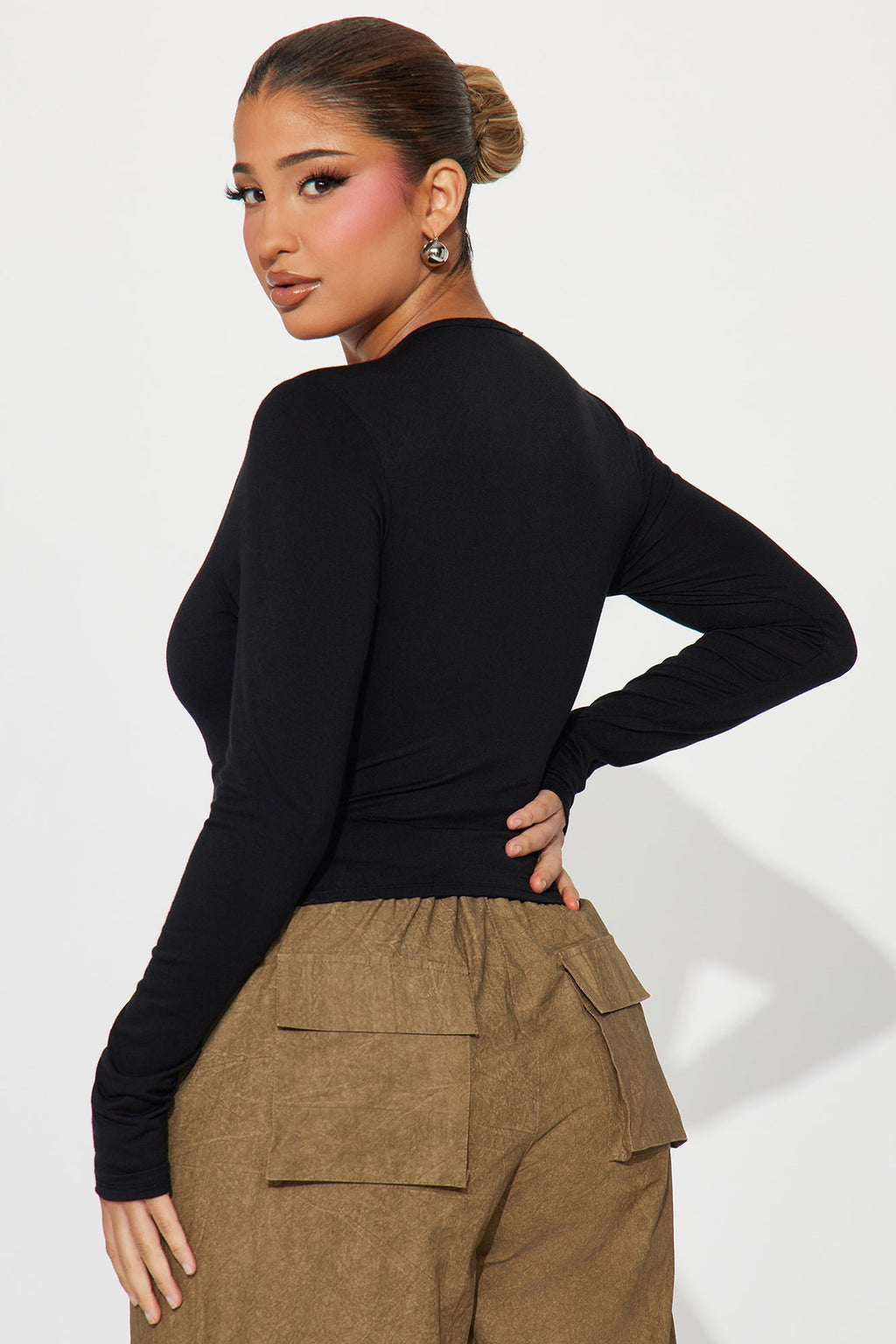 Lost Your Chance Ruched Top - Black