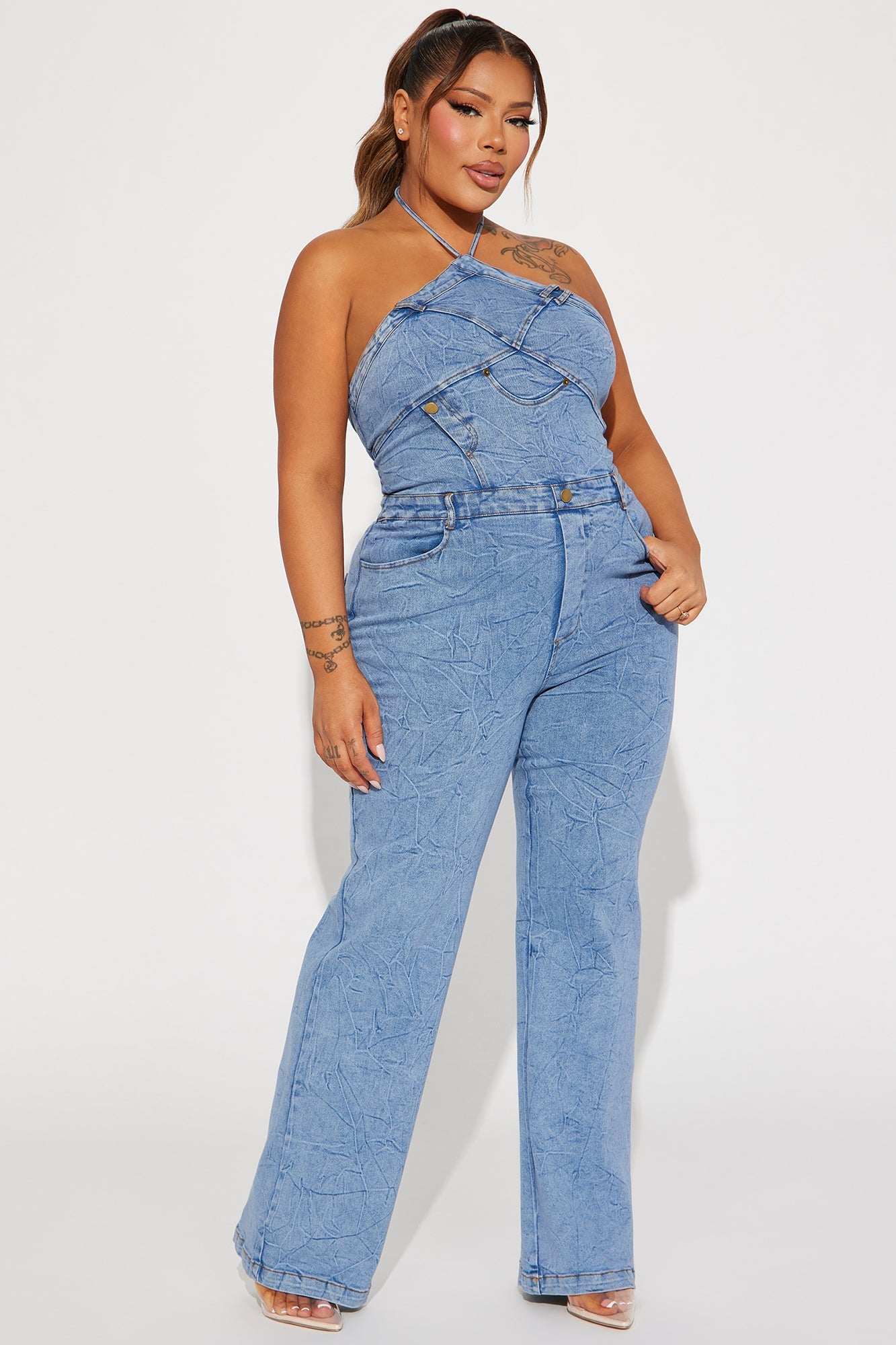 New Era Denim Jumpsuit - Light Wash