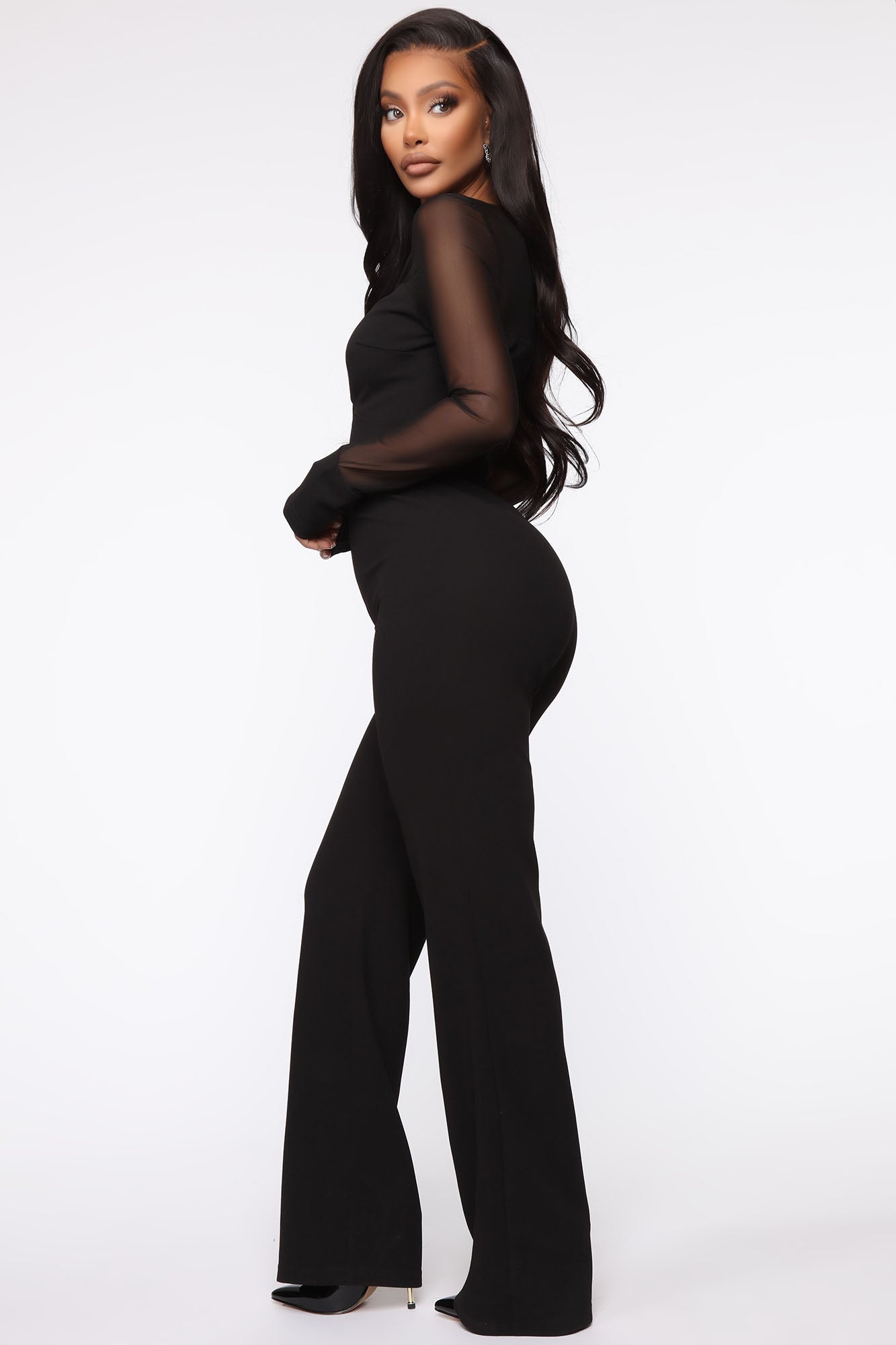 Mesh Baby Jumpsuit - Black