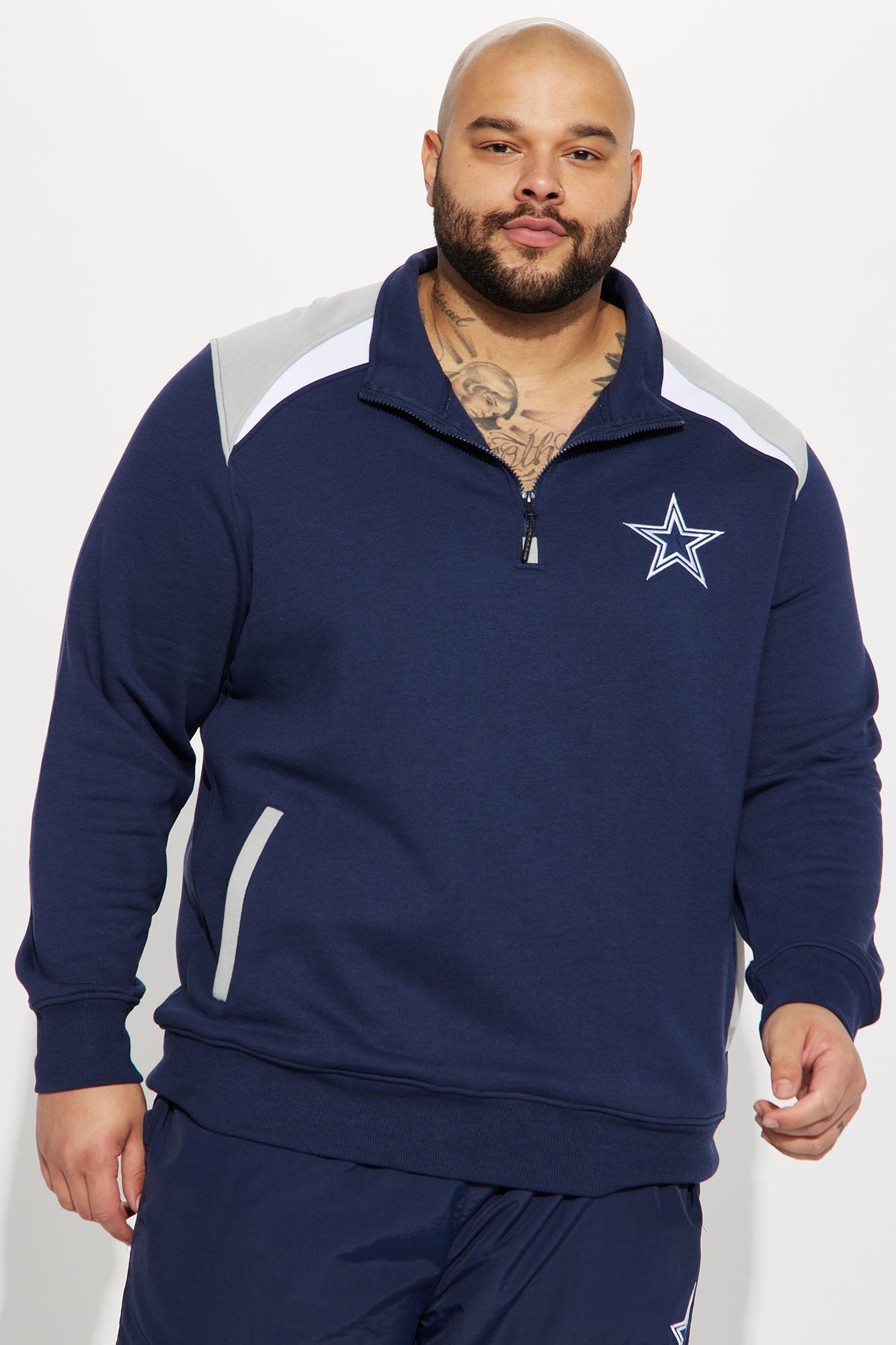 Cowboys Quarter Zip Sweatshirt - Navy