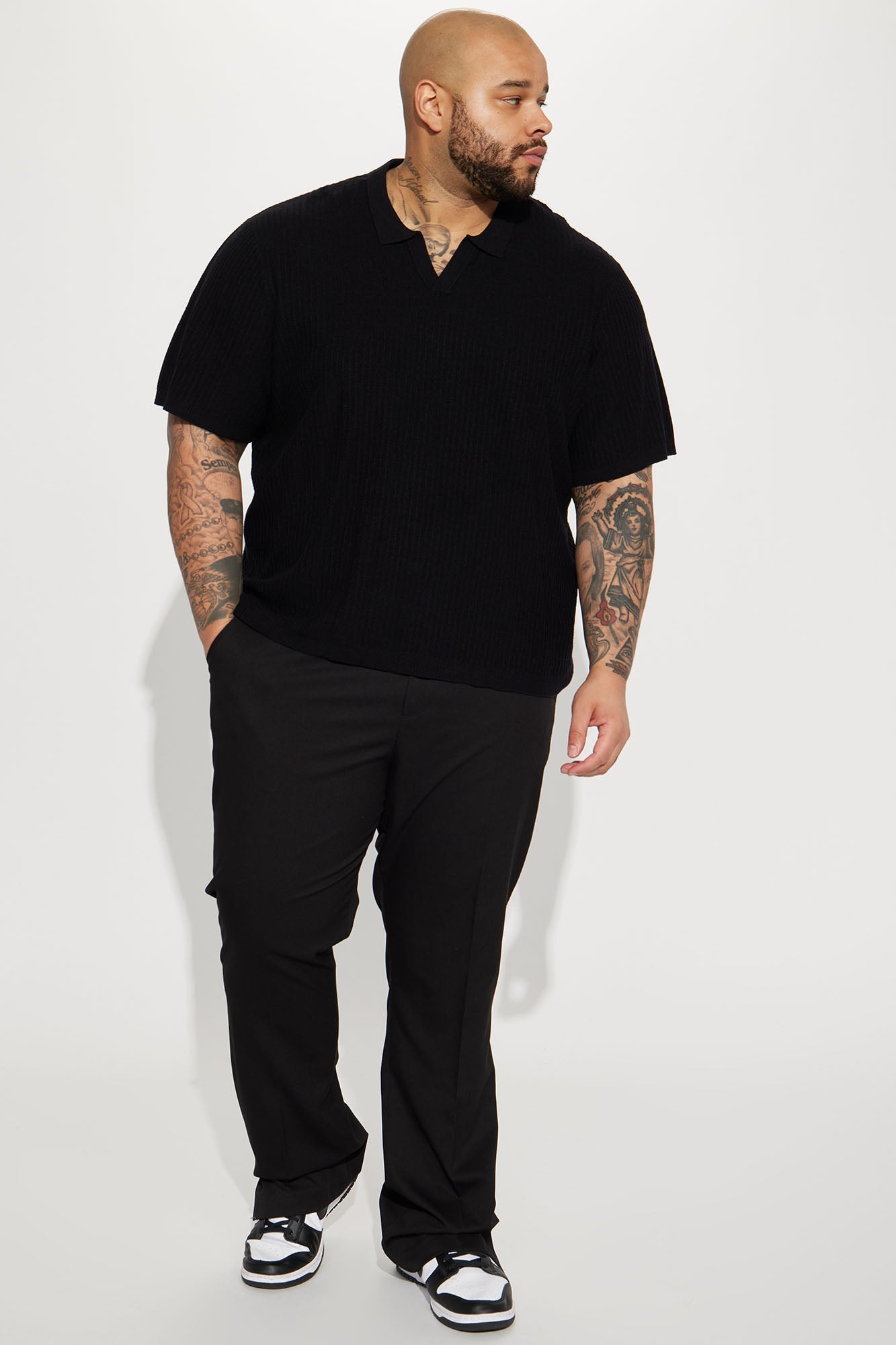Coastal Knit Short Sleeve Shirt - Black