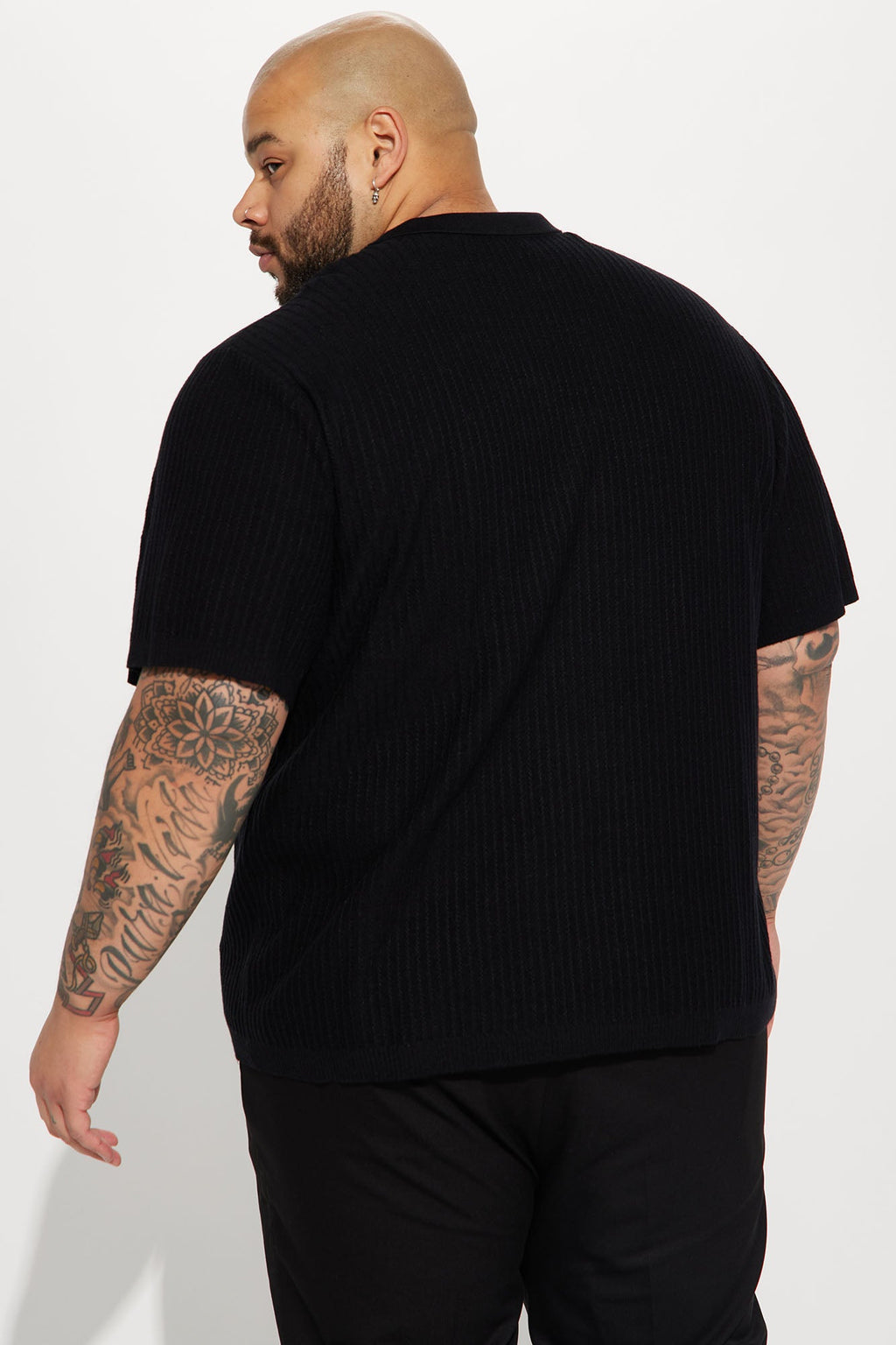 Coastal Knit Short Sleeve Shirt - Black