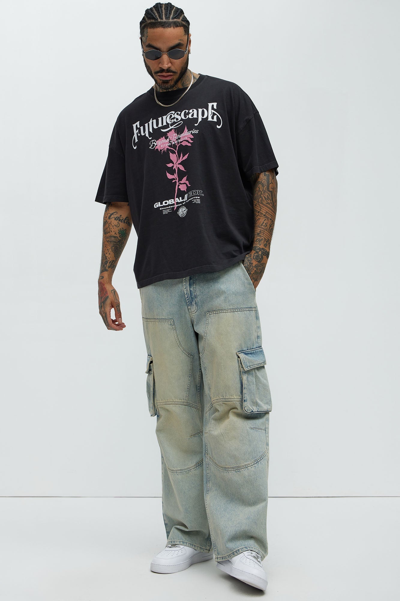 Futurescape Oversized Short Sleeve Tee - Black