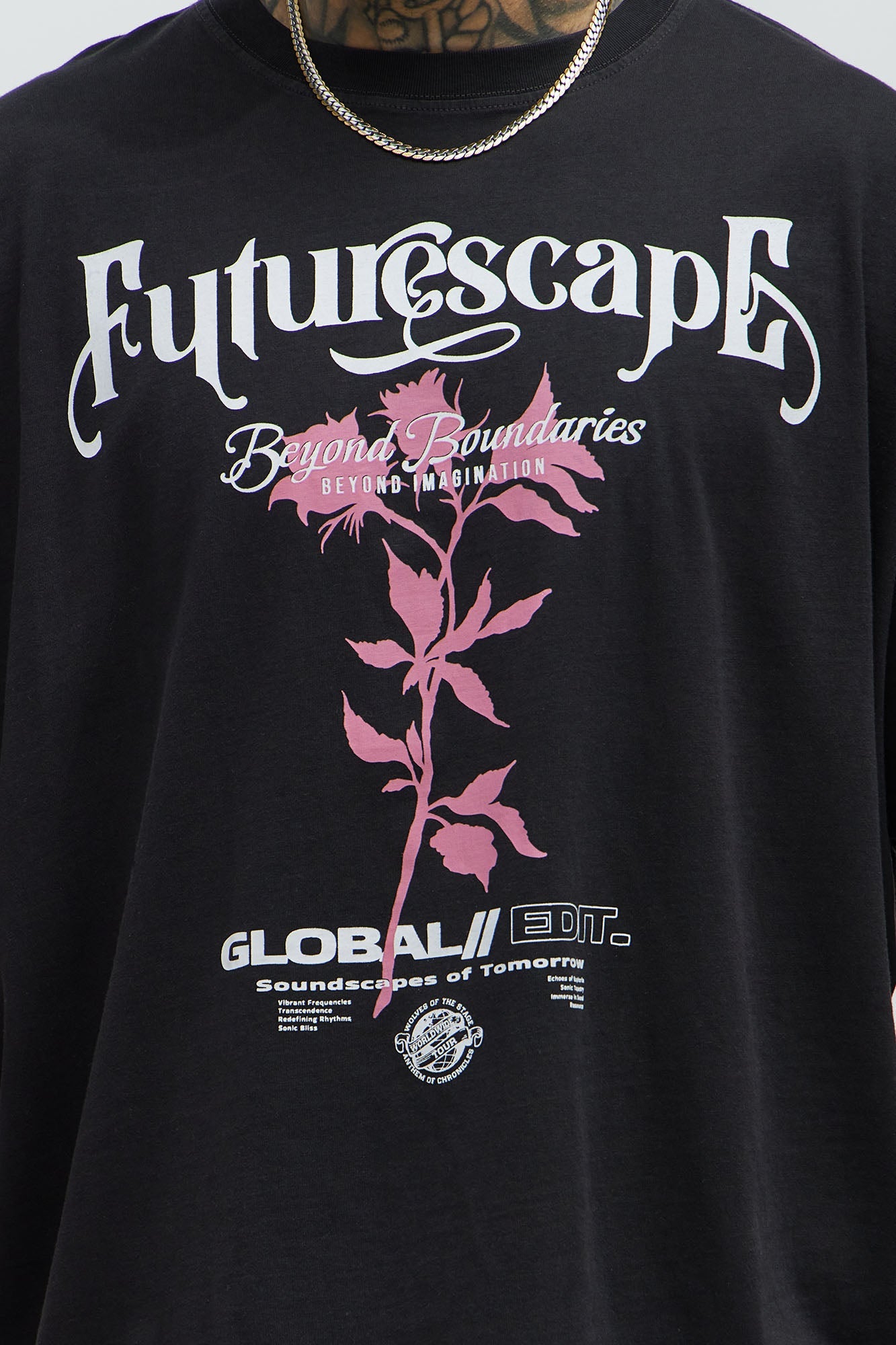 Futurescape Oversized Short Sleeve Tee - Black
