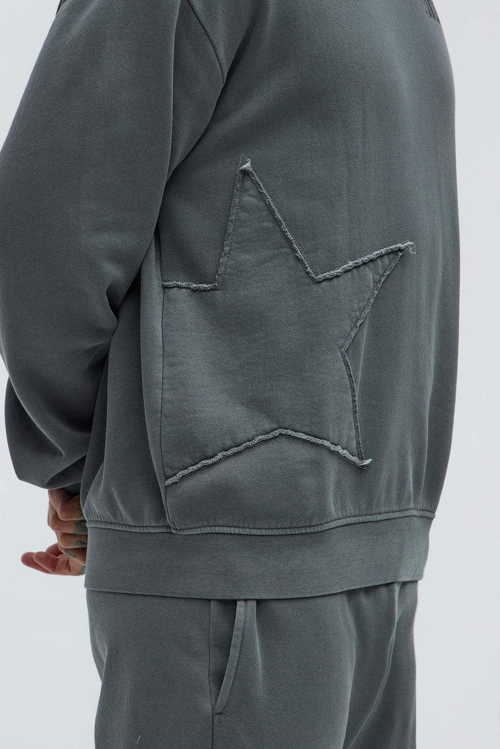 Rockstar Patch Hoodie - Charcoal