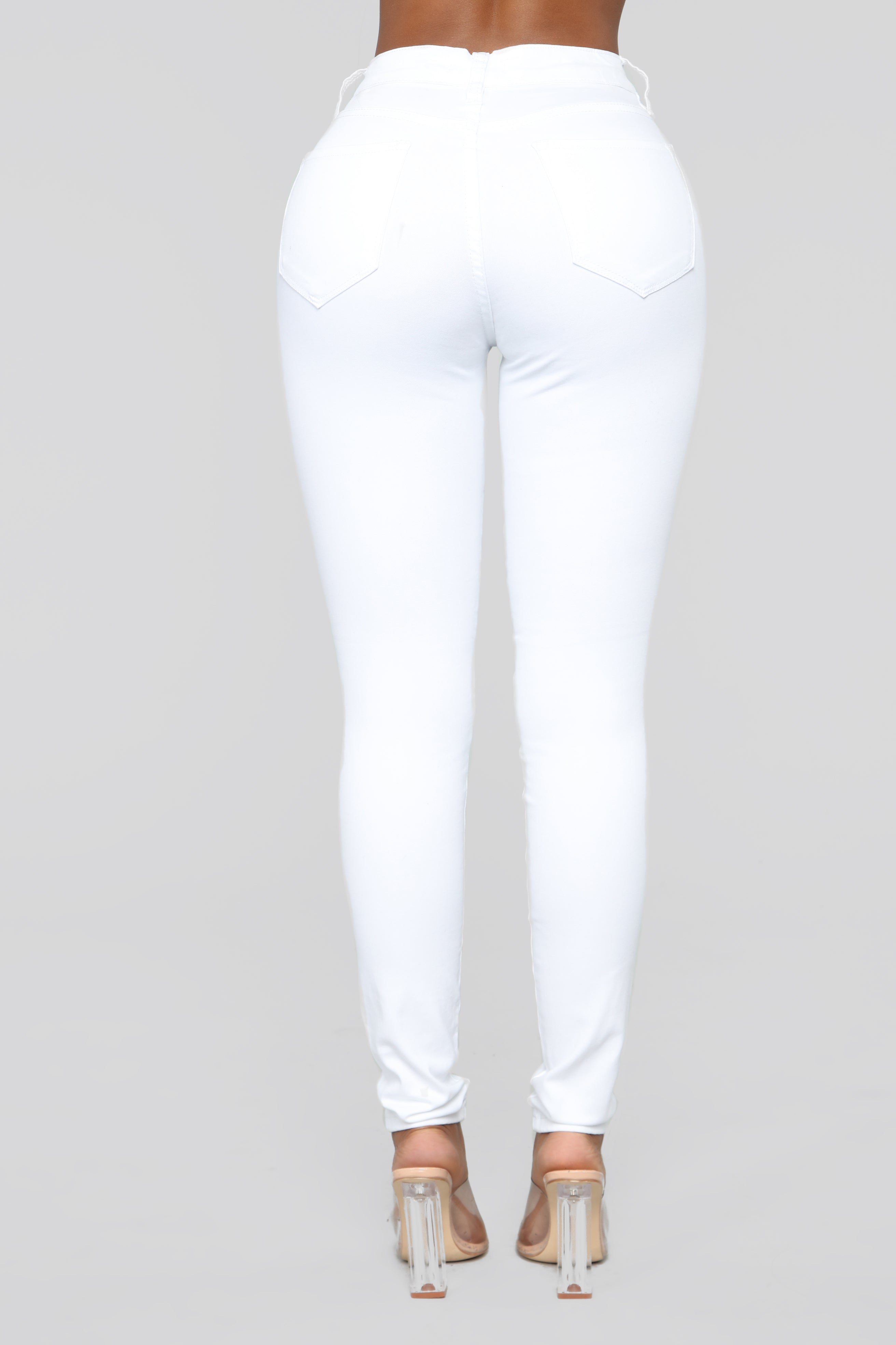 Classic Mid Rise Skinny Jeans - White