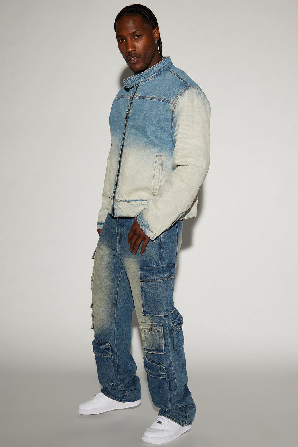 Stay Looking Rigid Straight Carpenter Jeans - VintageBlueWash